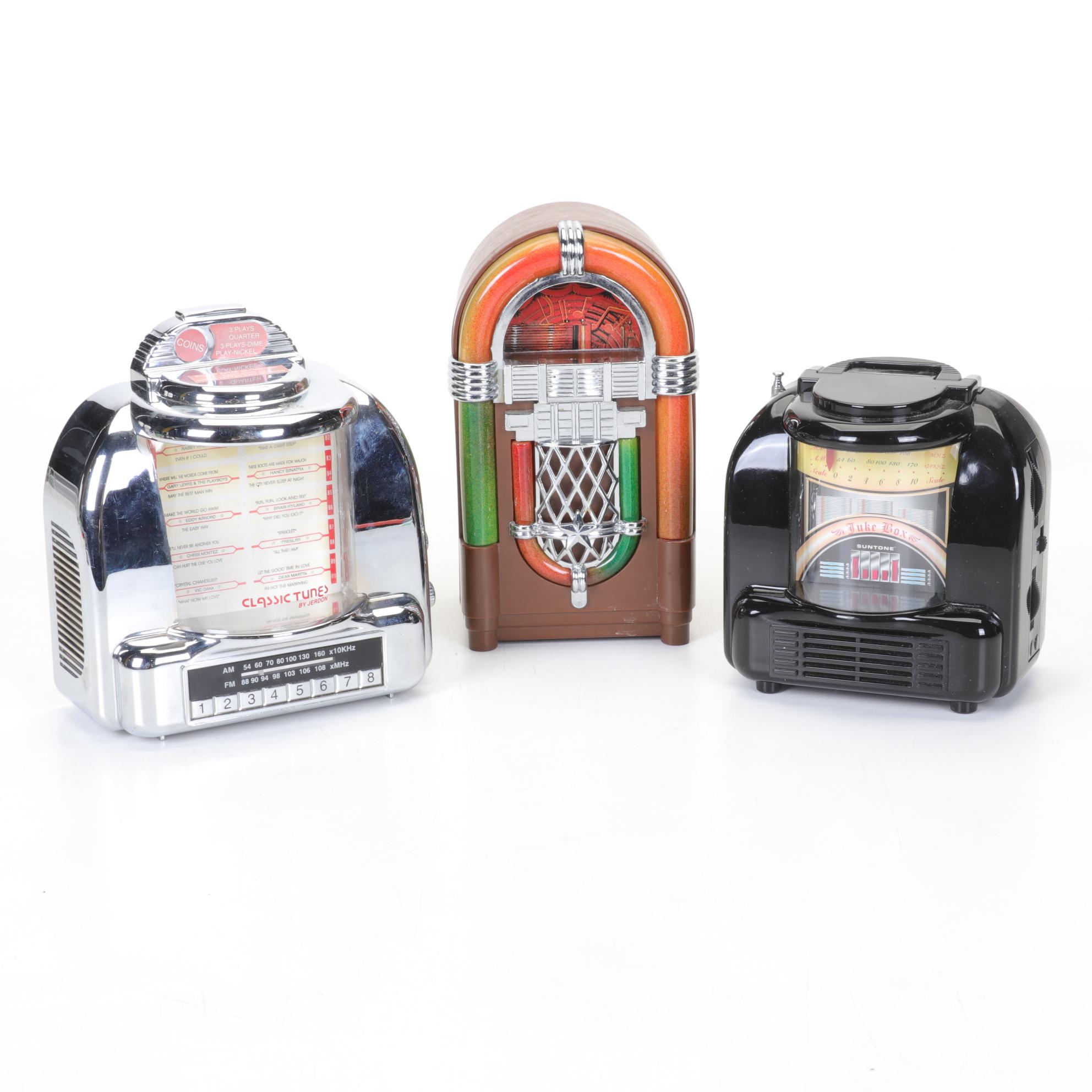 Suntone, Jerdon, and Windsor Miniature Jukebox Radios