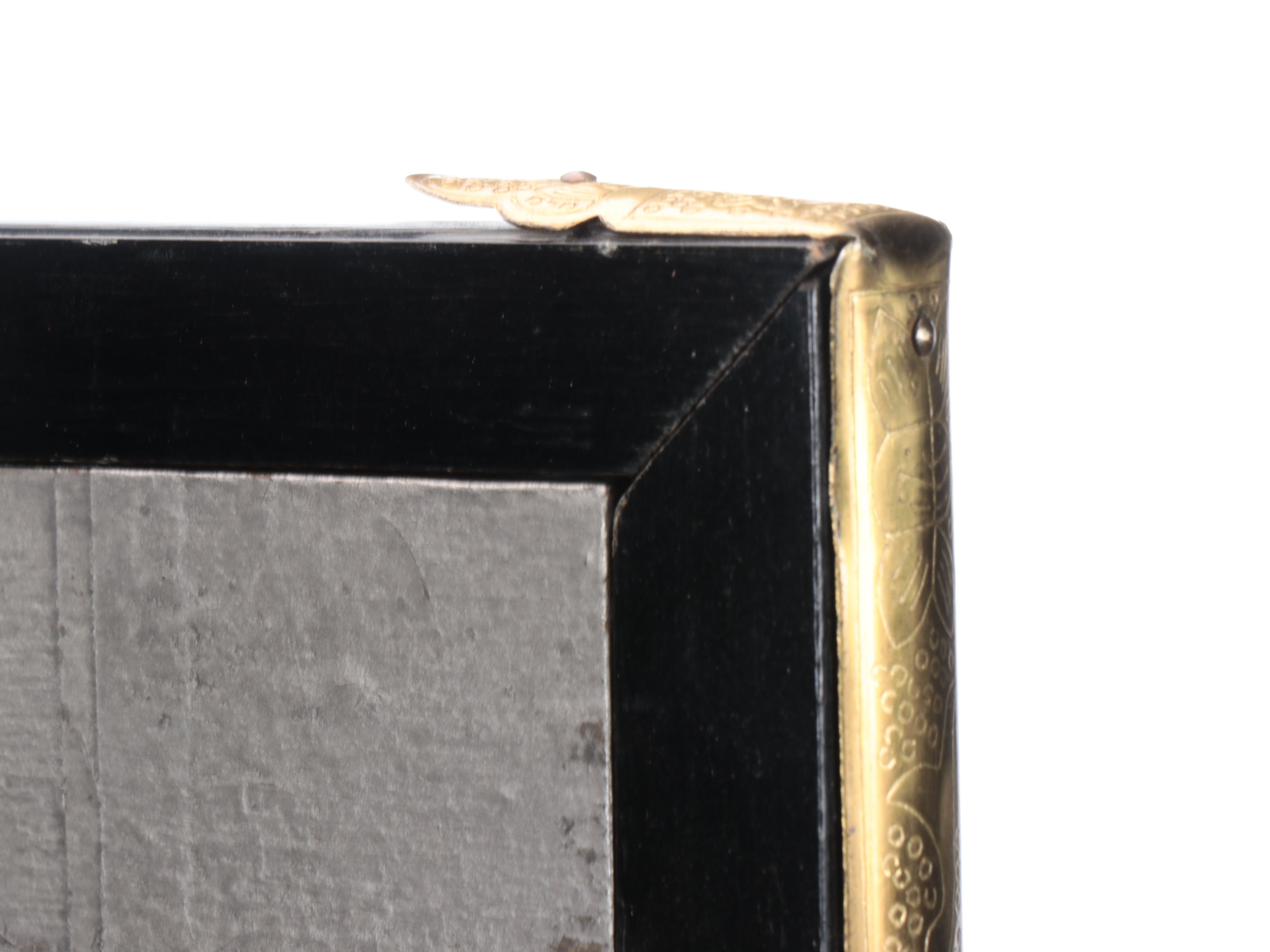 Chinese Four-Panel Hand-Painted Silk Room Divider, Late 20th Century