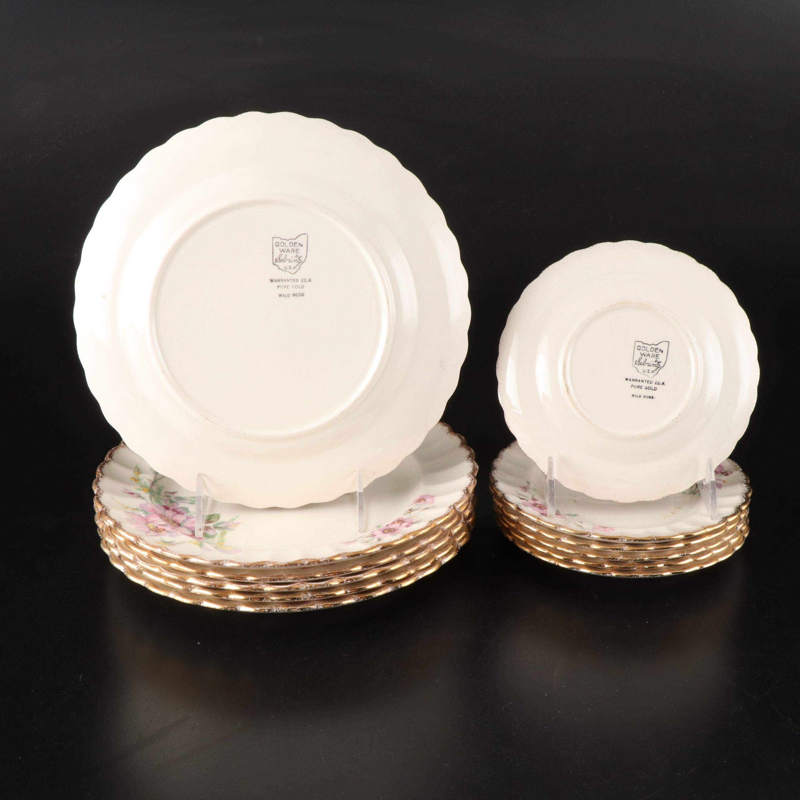 Sebring Pottery "Wild Rose" Ceramic Dinnerware