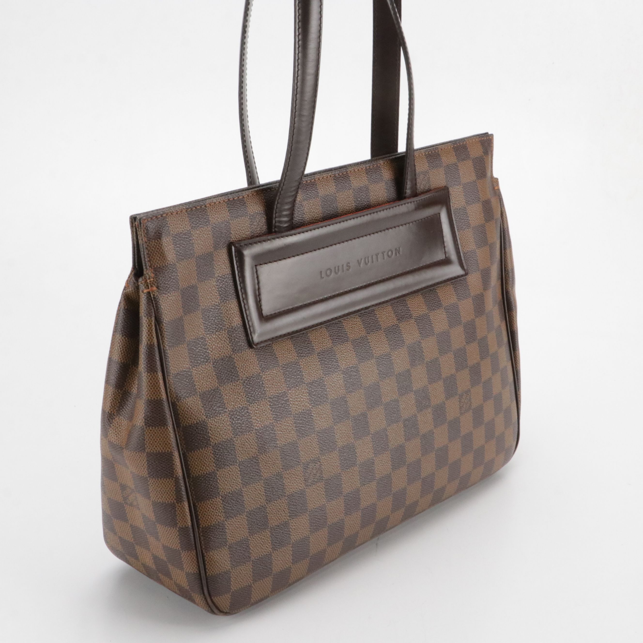 Louis Vuitton Parioli PM Shoulder Bag in Damier Ebene Canvas and Leather