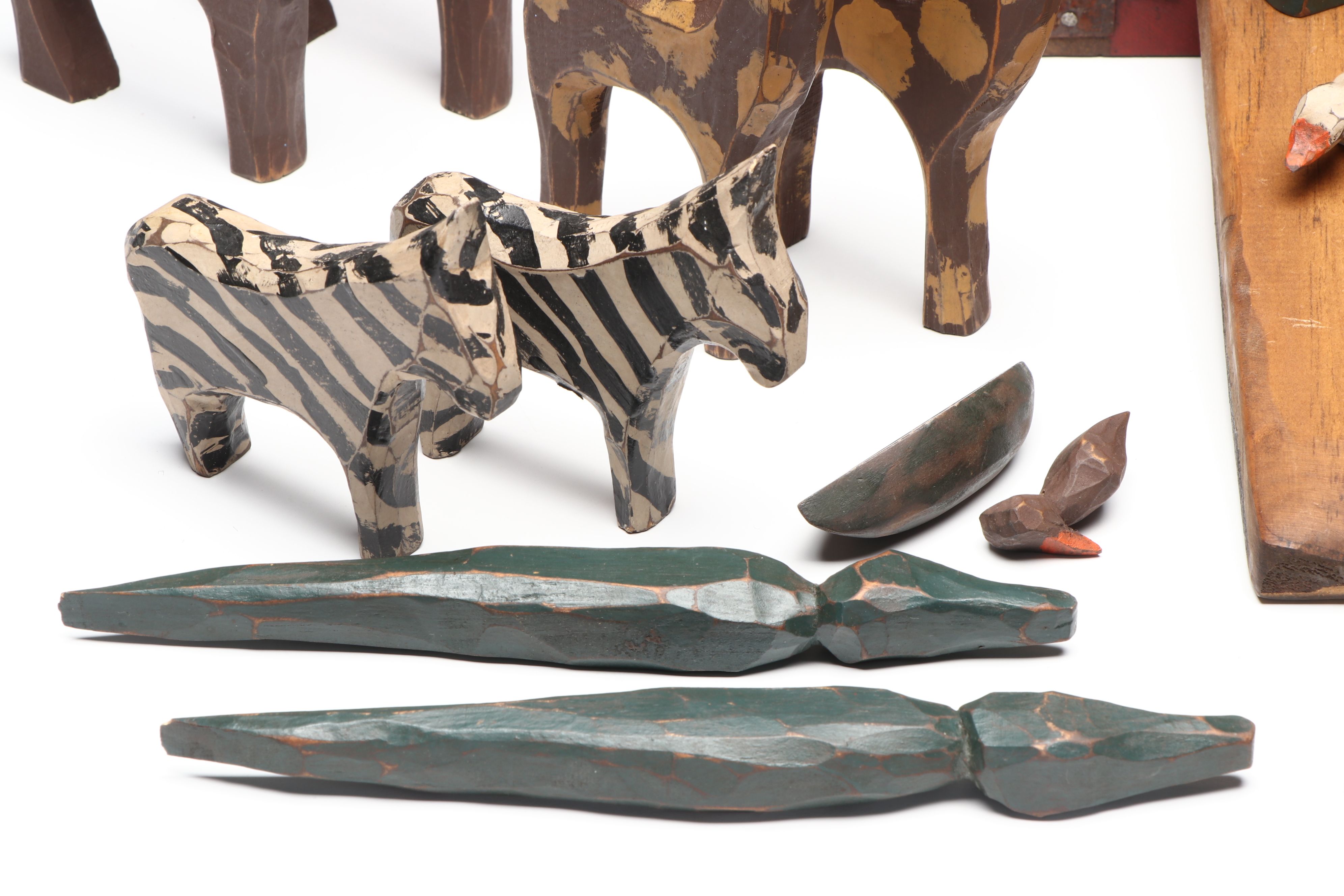 Roger Ellis Folk Art "Just Country" Handcrafted Noah's Ark Set, 1999