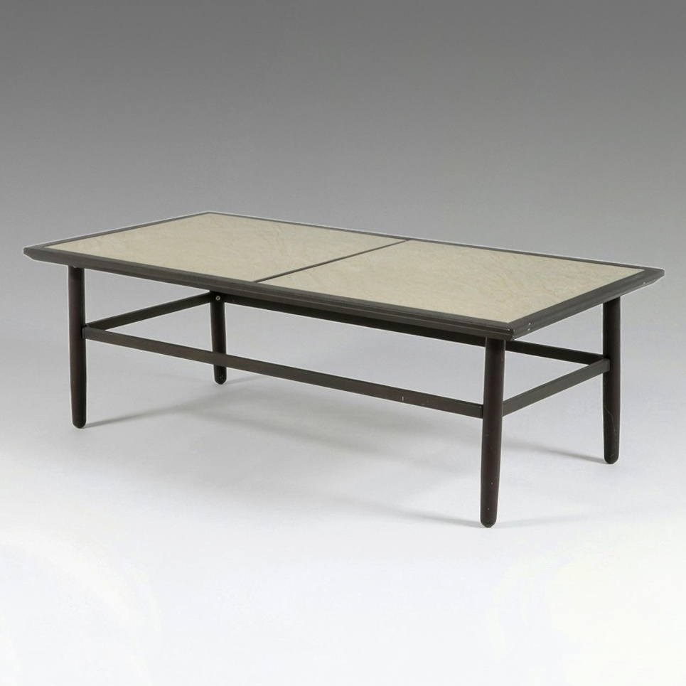 Modern Tiled Coffee Table with Ebonized Frame