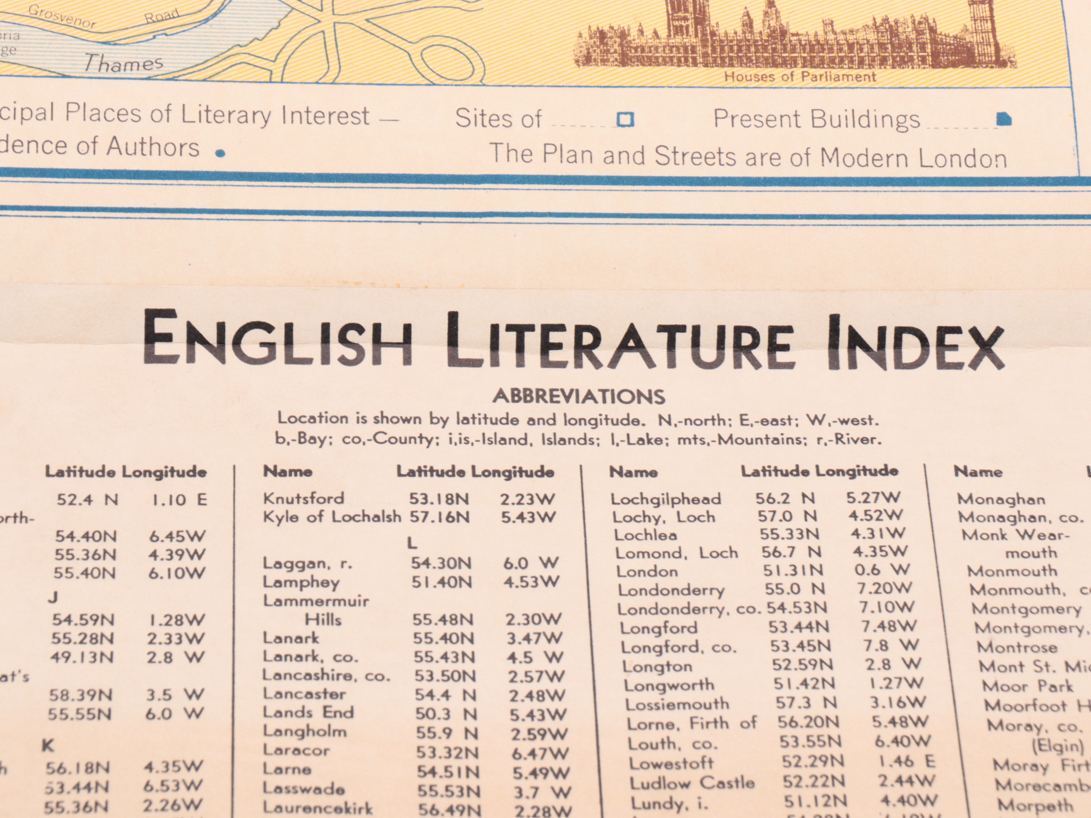 Denoyer-Geppert Co. Pull-Down Map "Literary‒Pictorial British Isles"