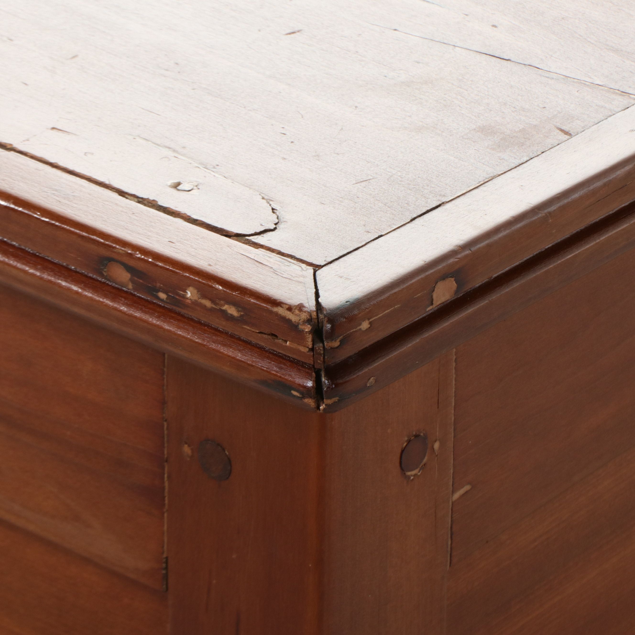 American Pine Paneled Blanket Chest, 19th Century
