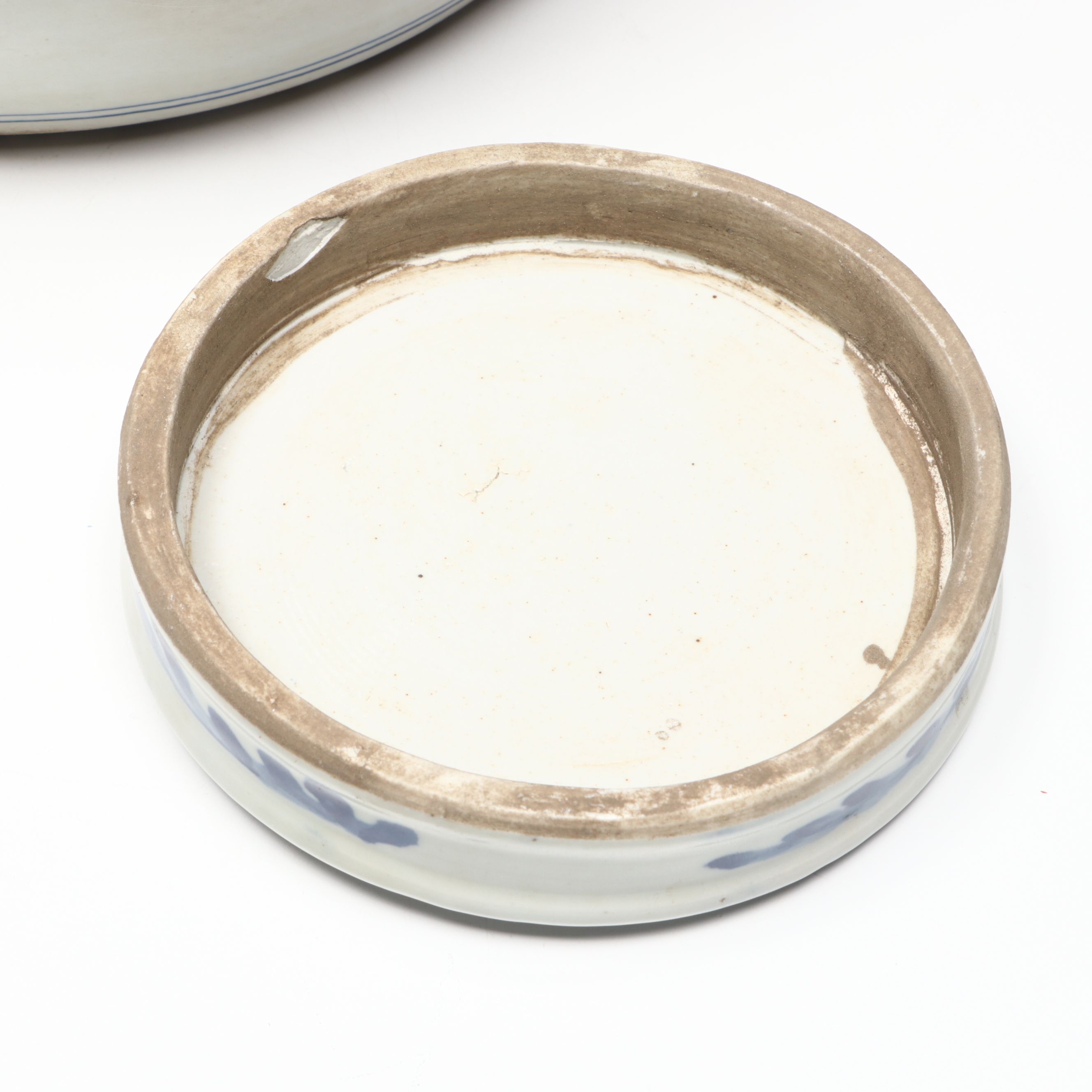 Chinese Hand-Painted Blue and White Floral and Bird Motif Porcelain Ginger Jar