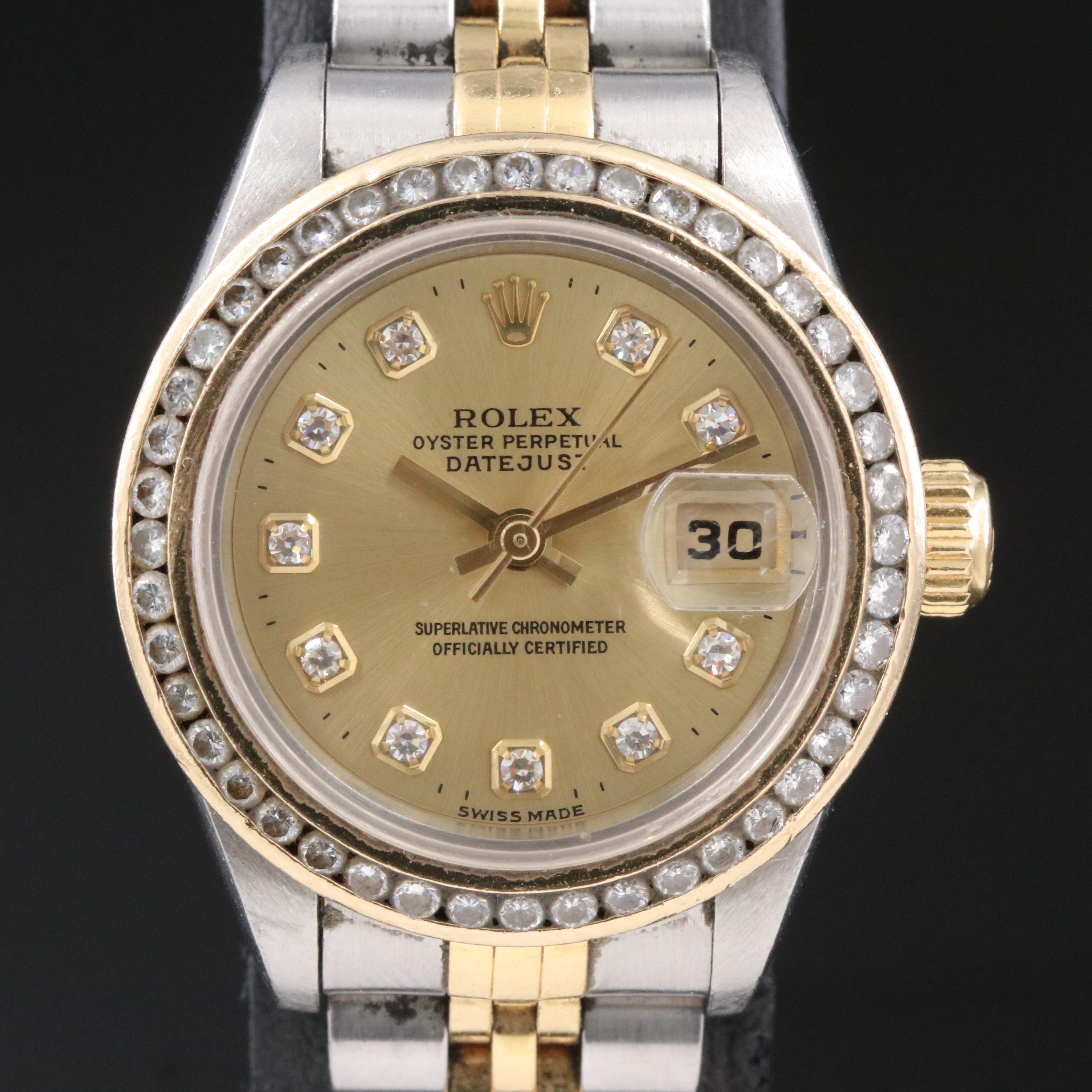 1995 Rolex Datejust Custom Diamond Dial & Bezel Watch
