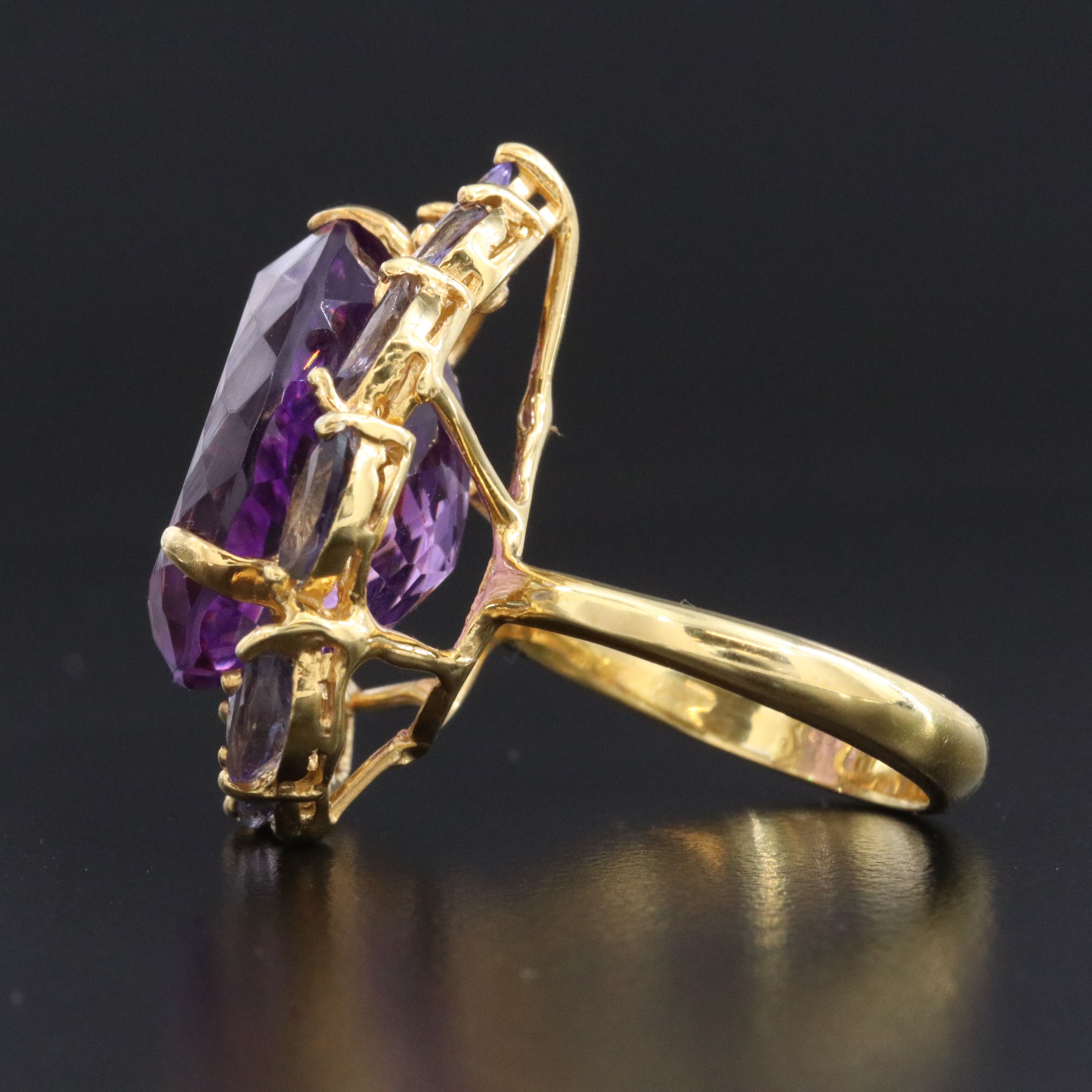 Sterling Amethyst, Iolite and Tanzanite Halo Ring