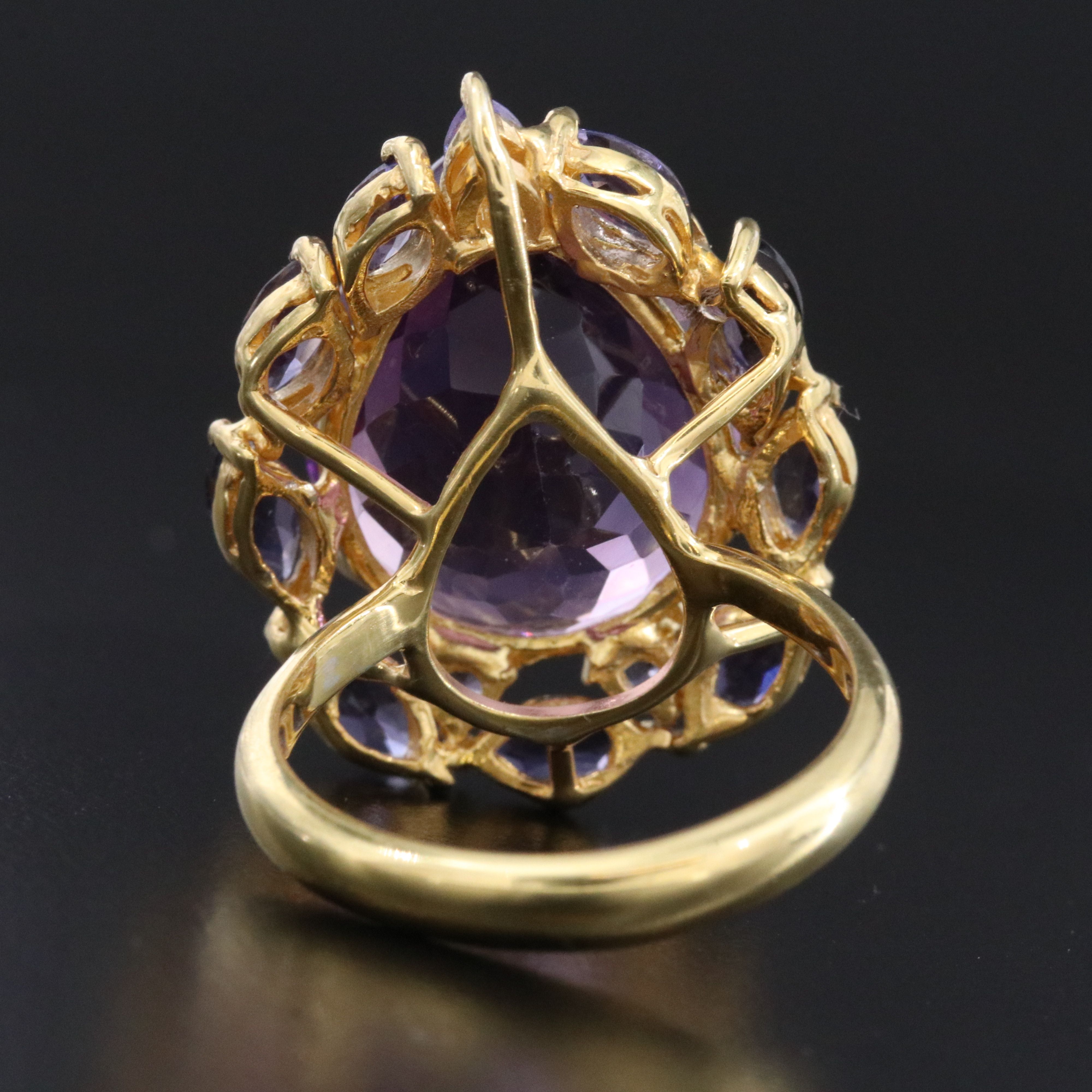 Sterling Amethyst, Iolite and Tanzanite Halo Ring