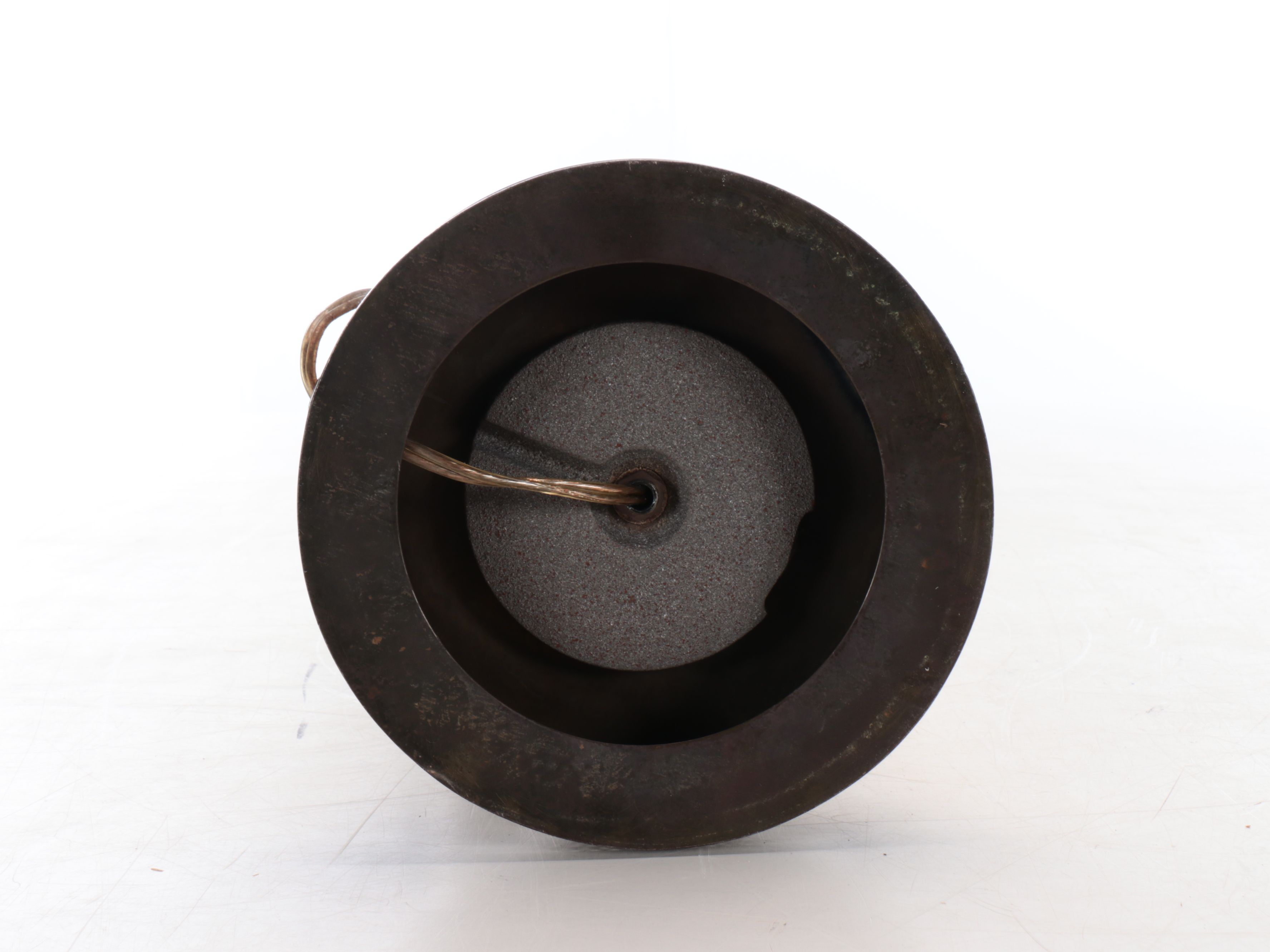 Transfer-Decorated Porcelain Table Lamp with Bronze Footed Brazier