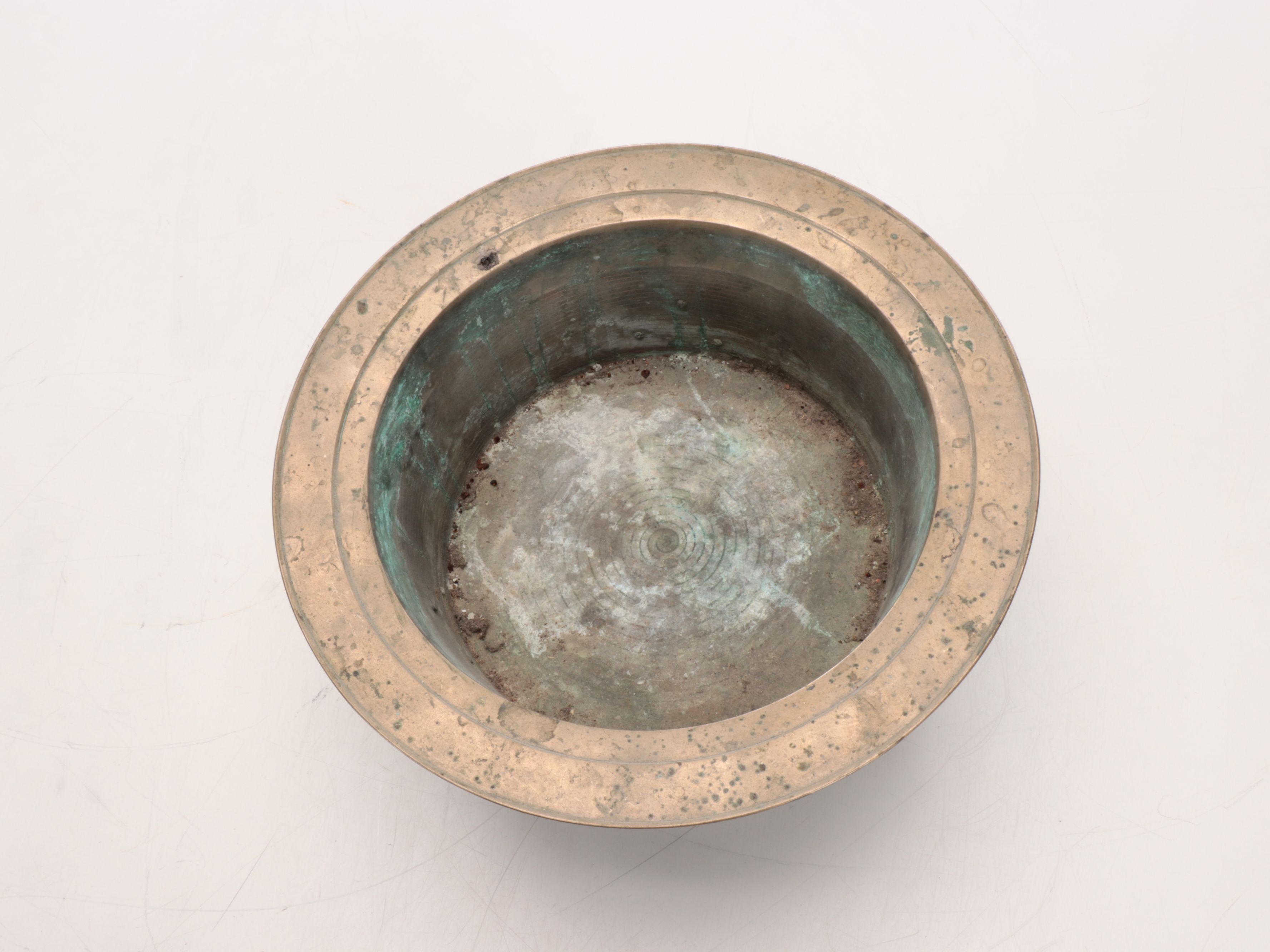 Transfer-Decorated Porcelain Table Lamp with Bronze Footed Brazier