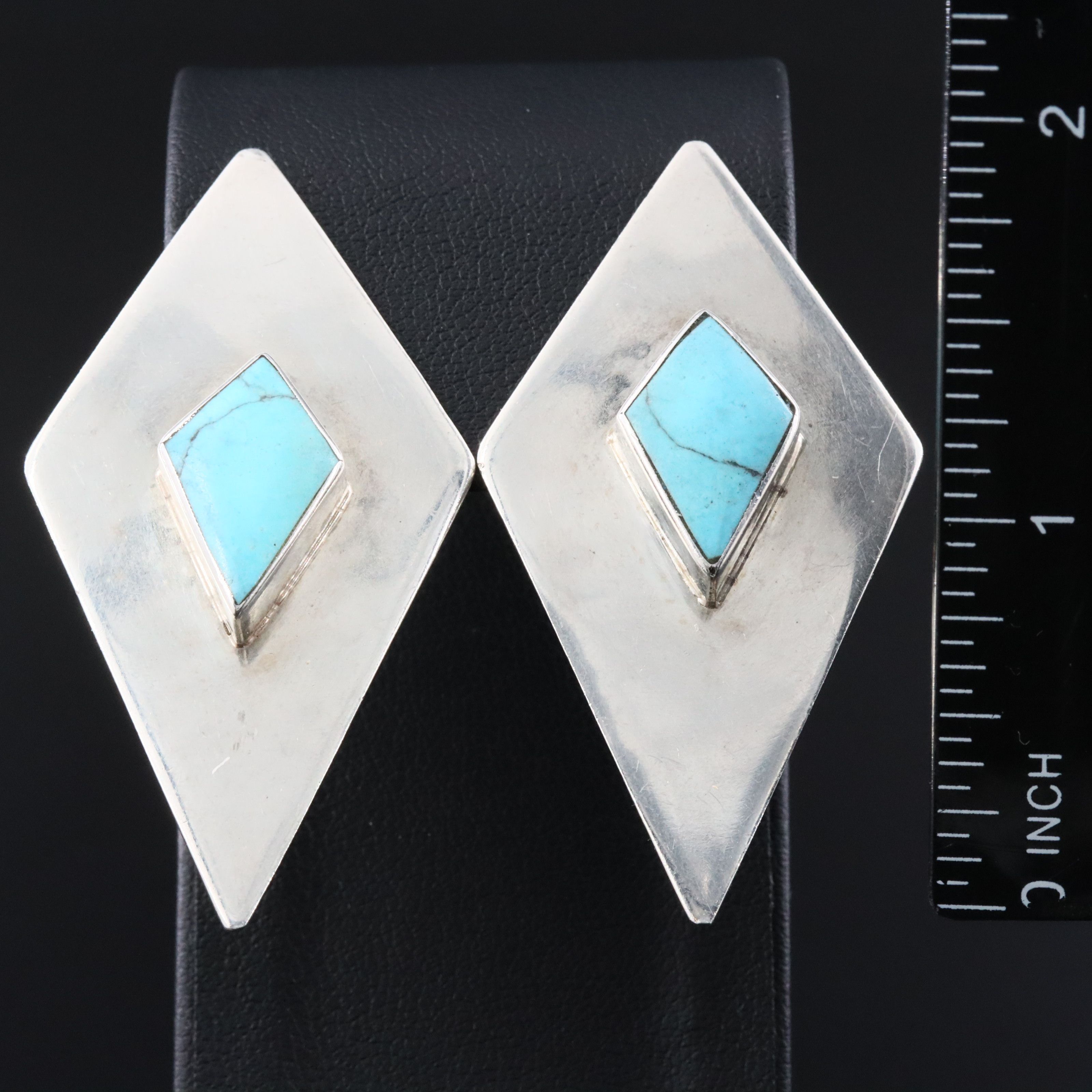 Sterling Howlite Clip Earrings