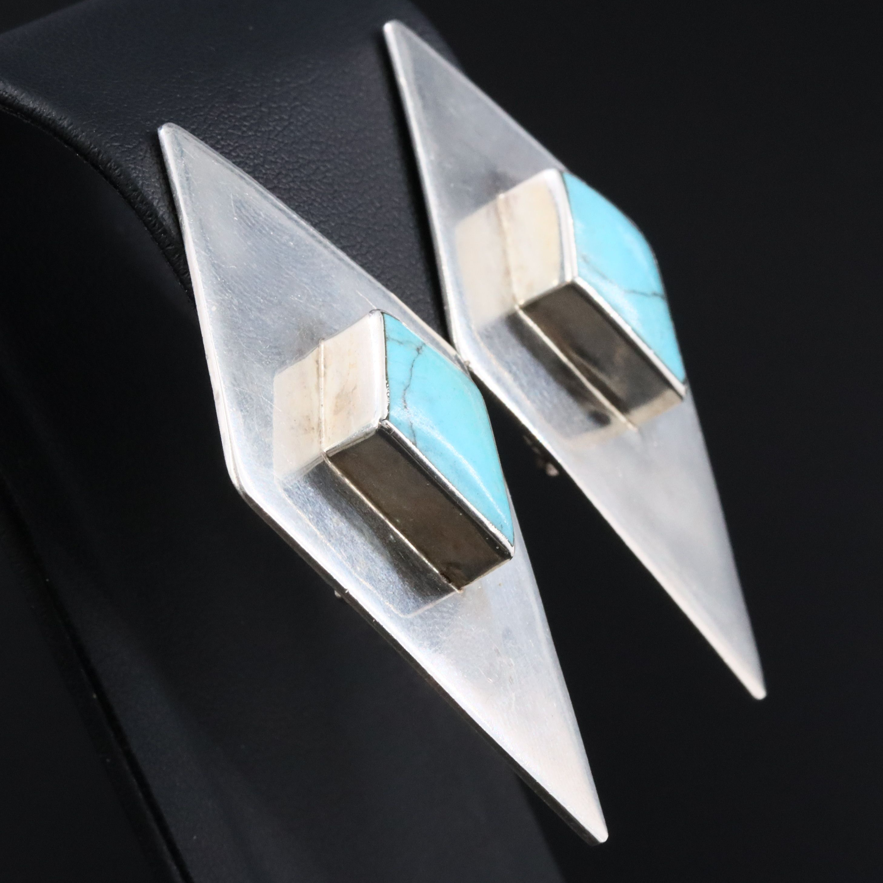 Sterling Howlite Clip Earrings