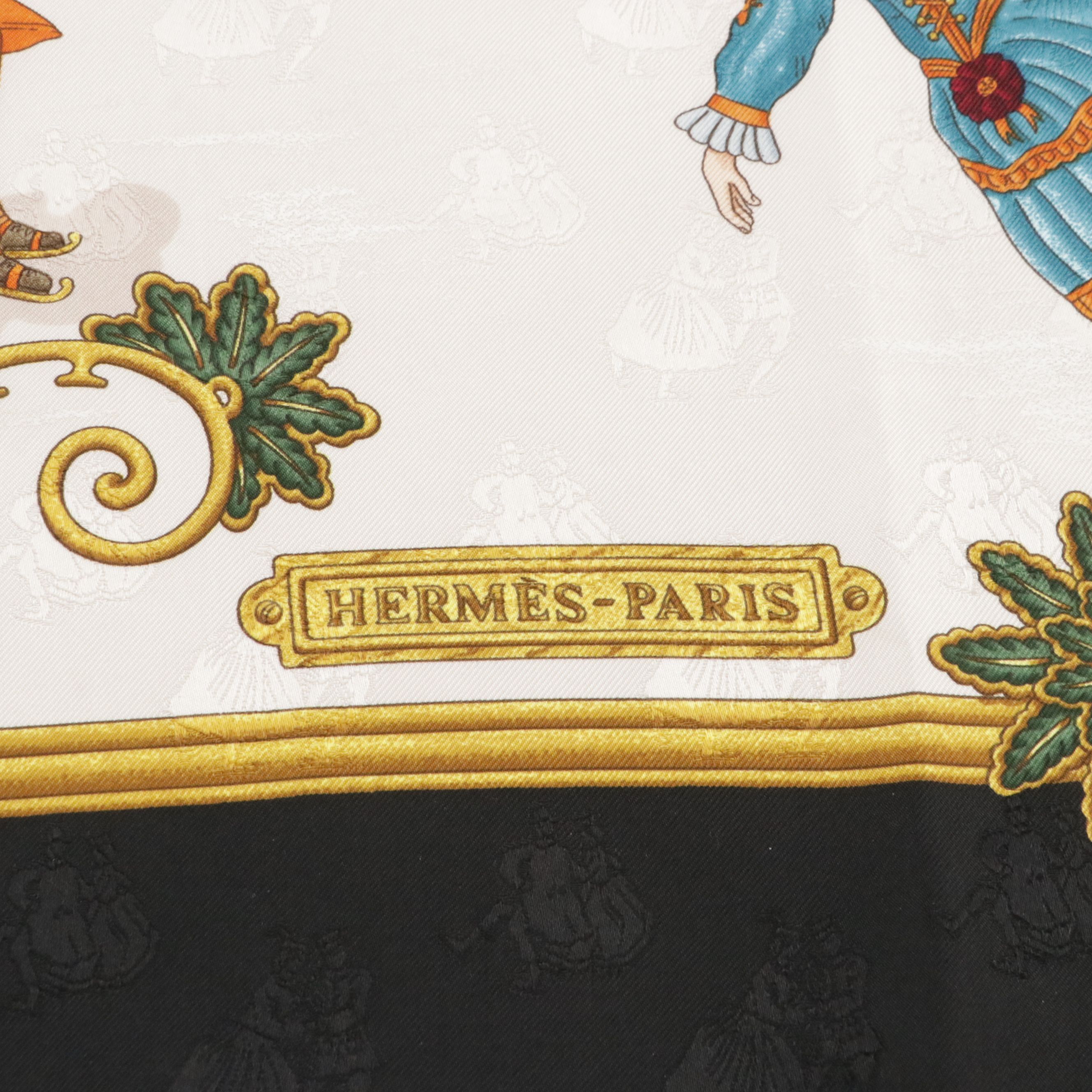 Hermès "Joies d'Hiver" Scarf 90 in Silk Jacquard