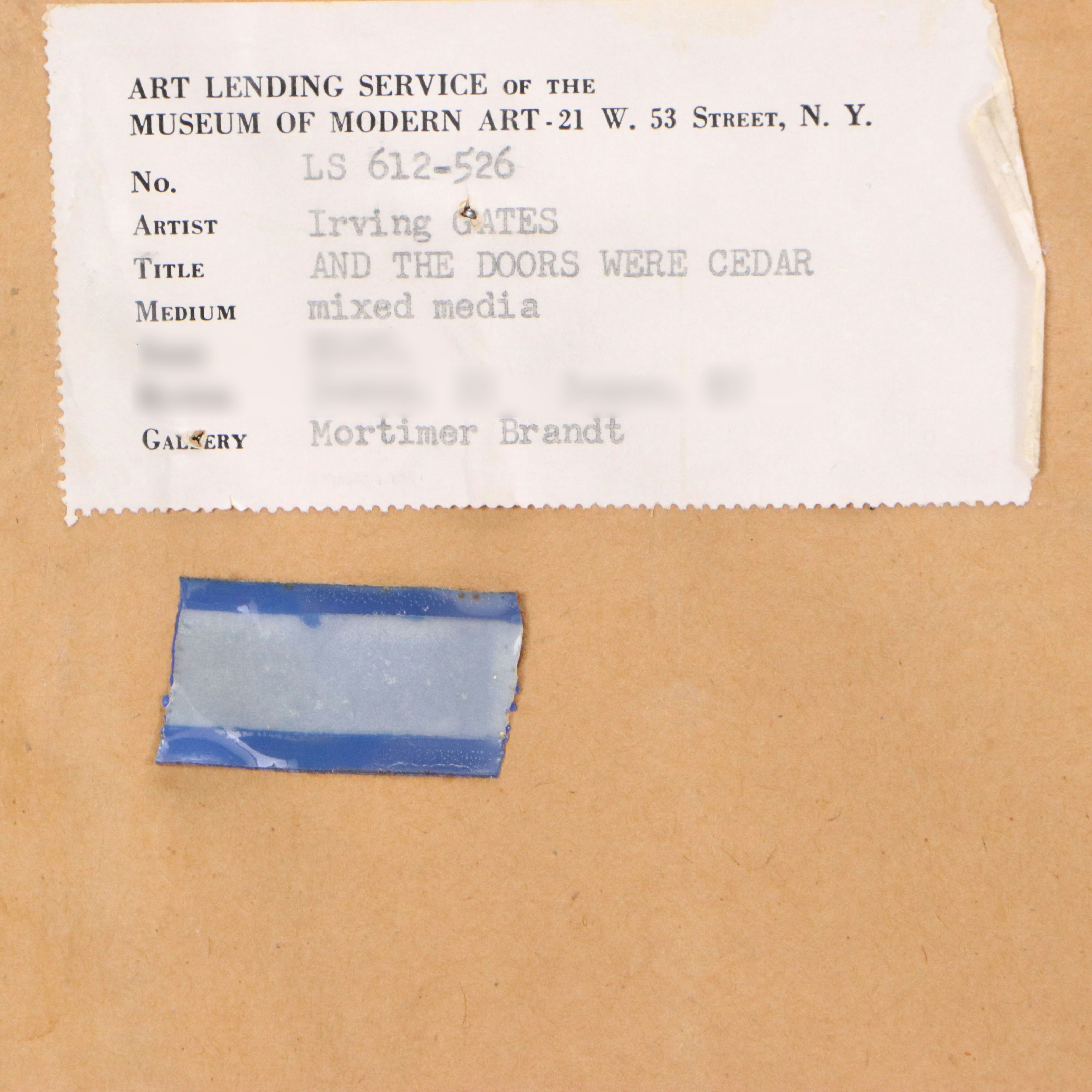 Harry Irving Gates Mixed Media Painting "And The Doors Were Cedar," 20th Century