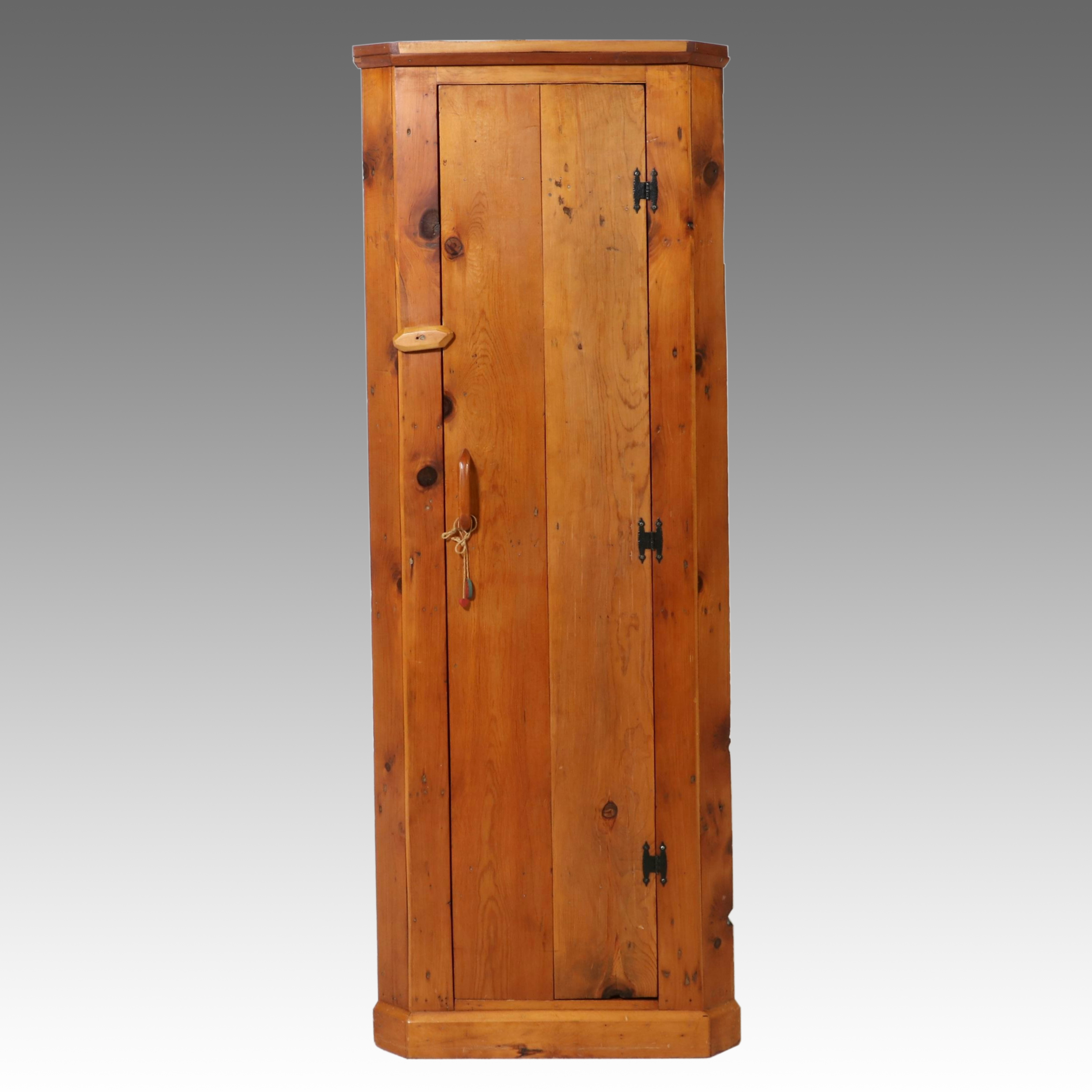 Primitive Style Pine Corner Cabinet