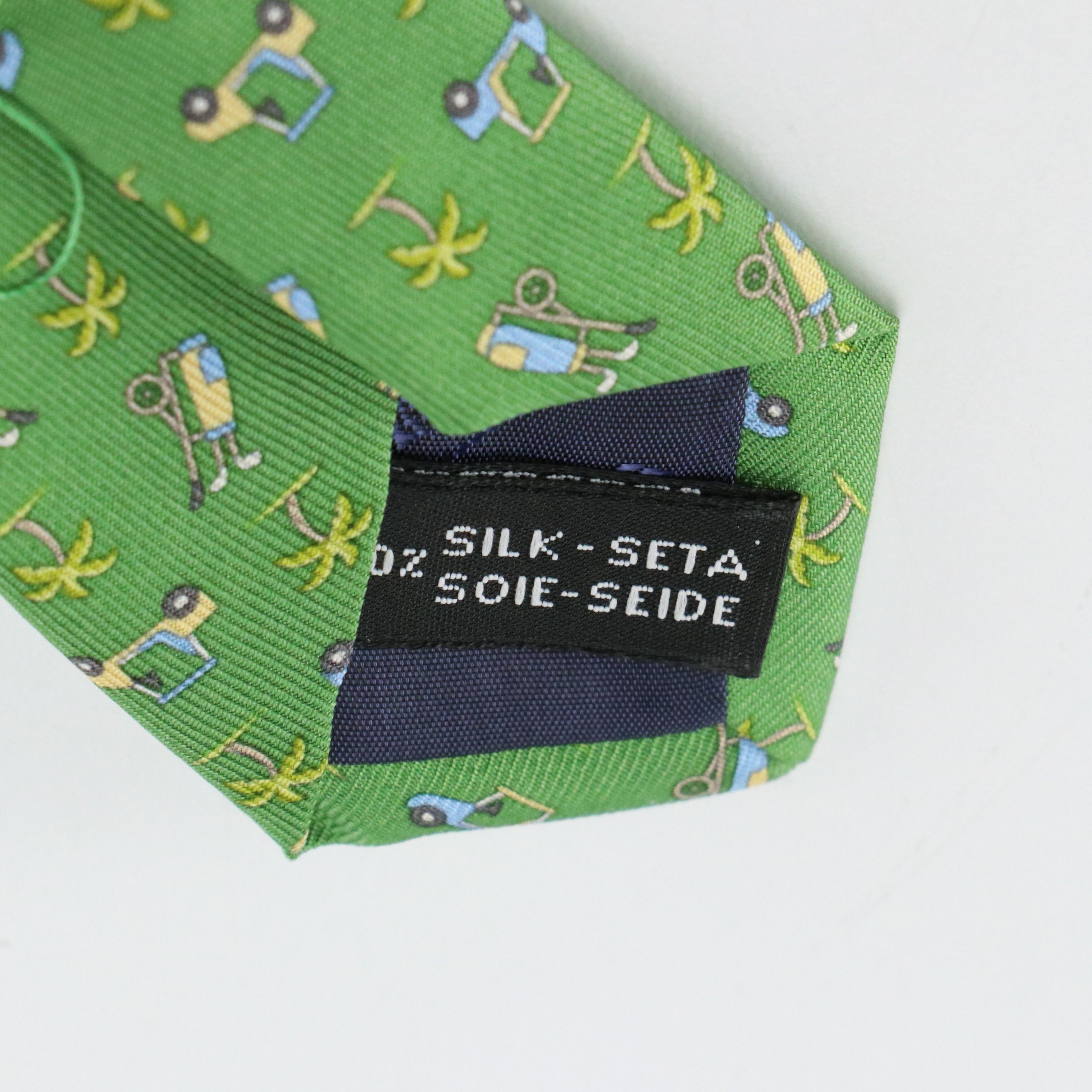 Salvatore Ferragamo Whimsical Golf Motif Necktie in Silk Twill