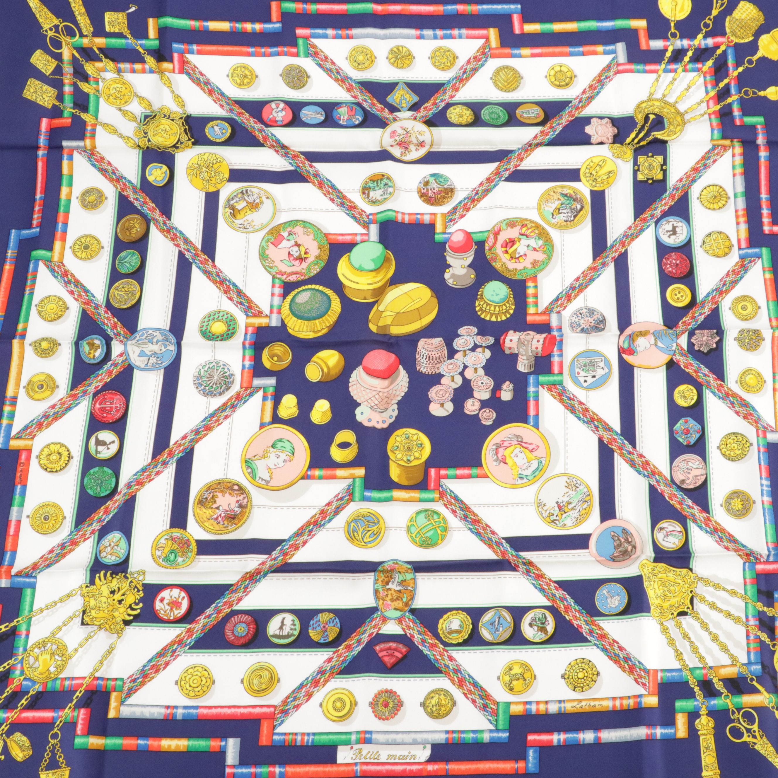 Hermès "Petite Main" Silk Twill Scarf 90