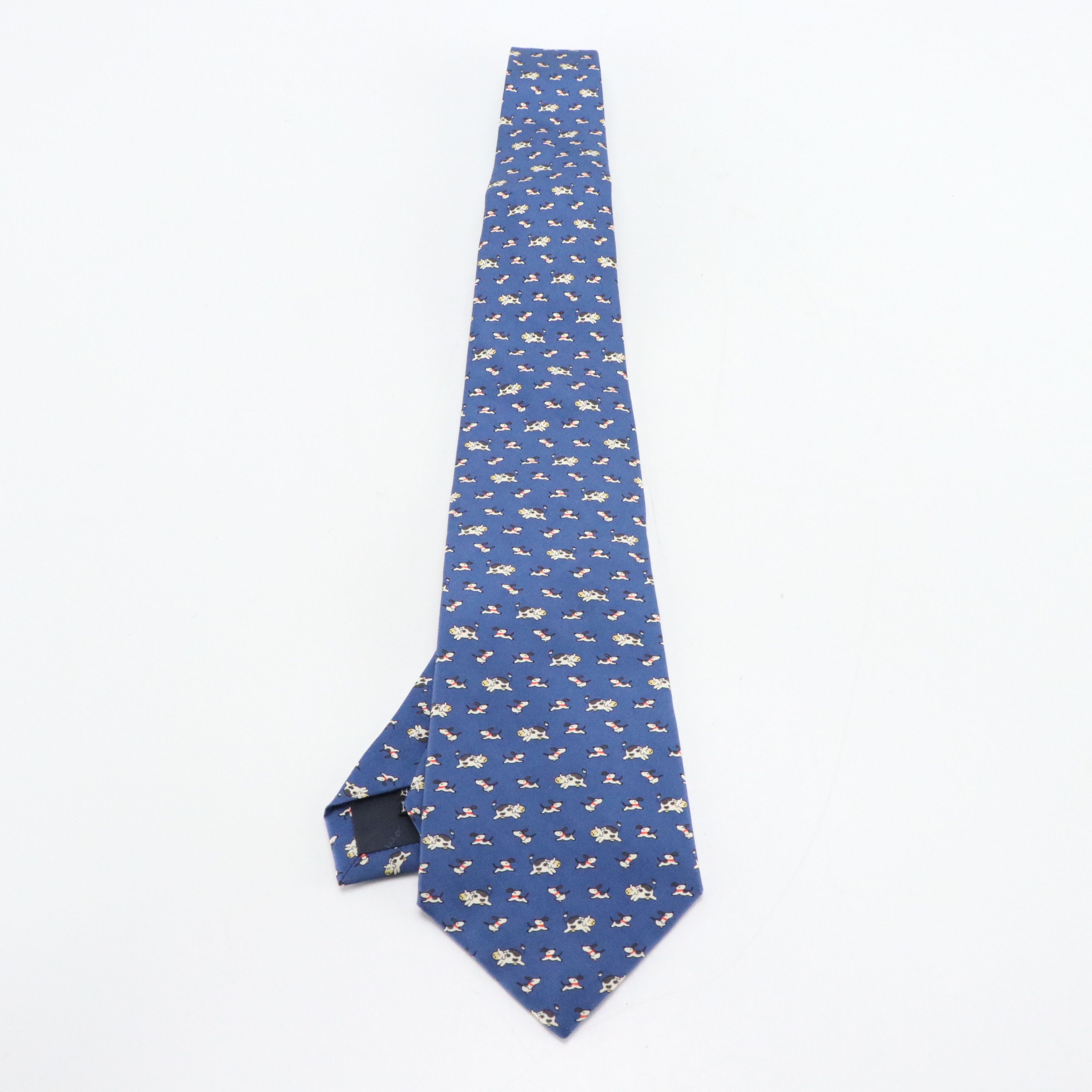 Salvatore Ferragamo Whimsical Dog/Cow Print Necktie in Silk Twill