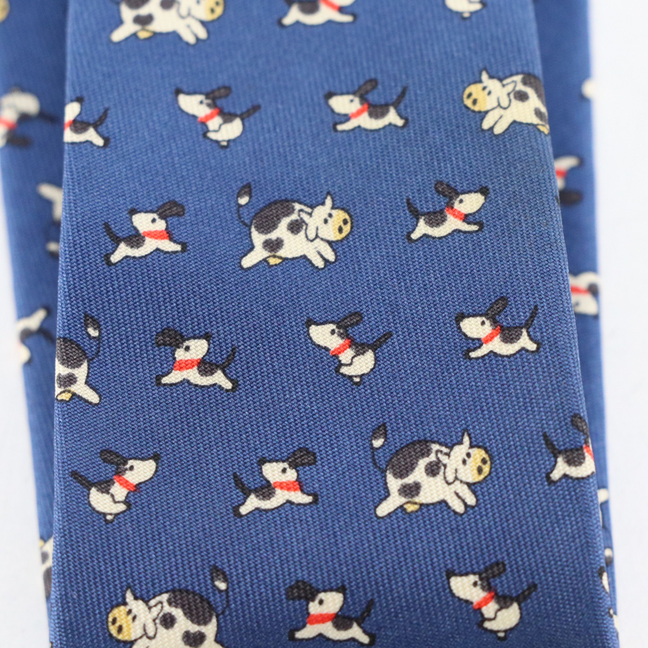 Salvatore Ferragamo Whimsical Dog/Cow Print Necktie in Silk Twill