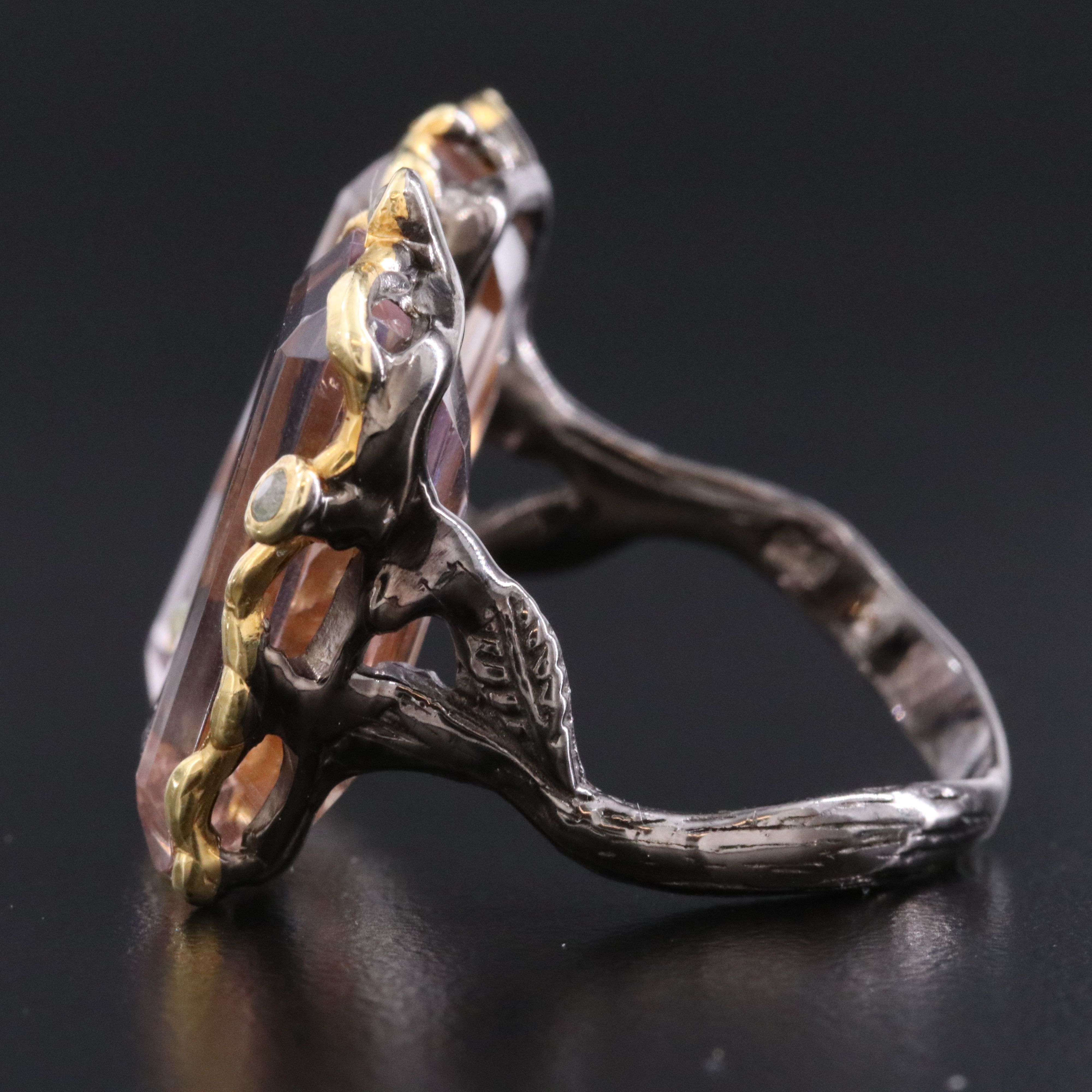 Sterling Amethyst and Topaz Toi et Moi Ring