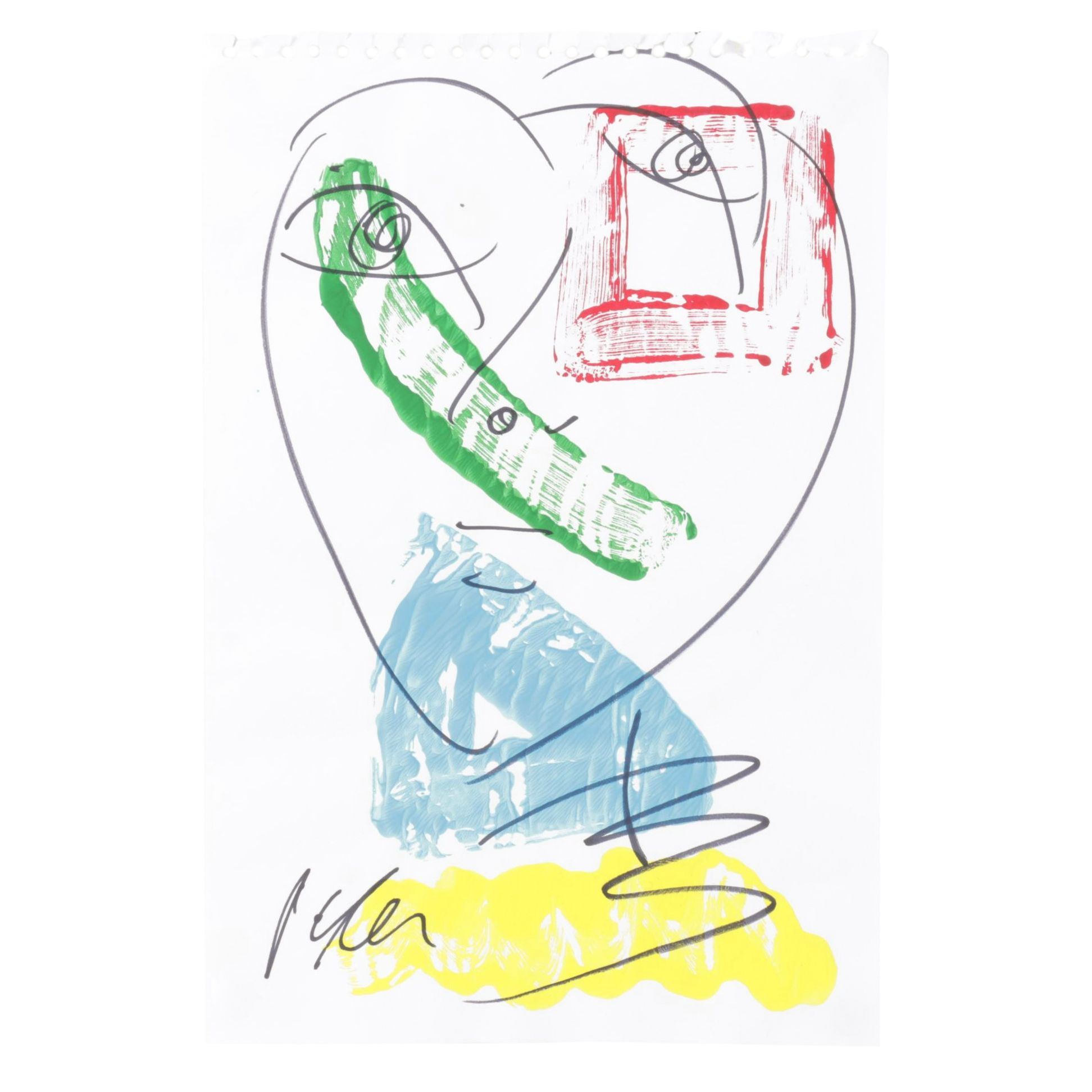 Peter Robert Keil Abstract Acrylic Portrait, Early 21st Century