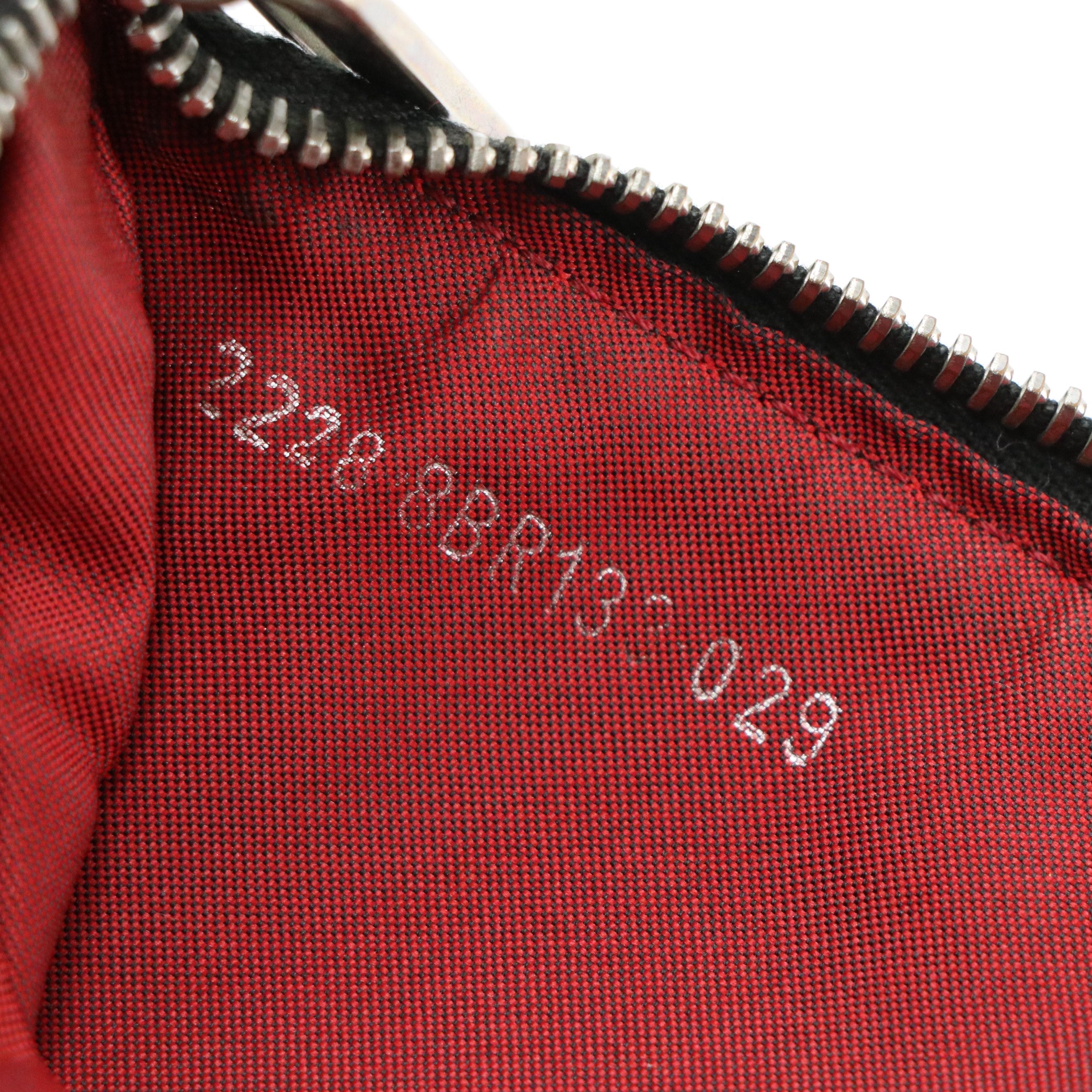 Fendi Boat Pochette Shoulder Bag in Red Zucchino Canvas and Black Leather