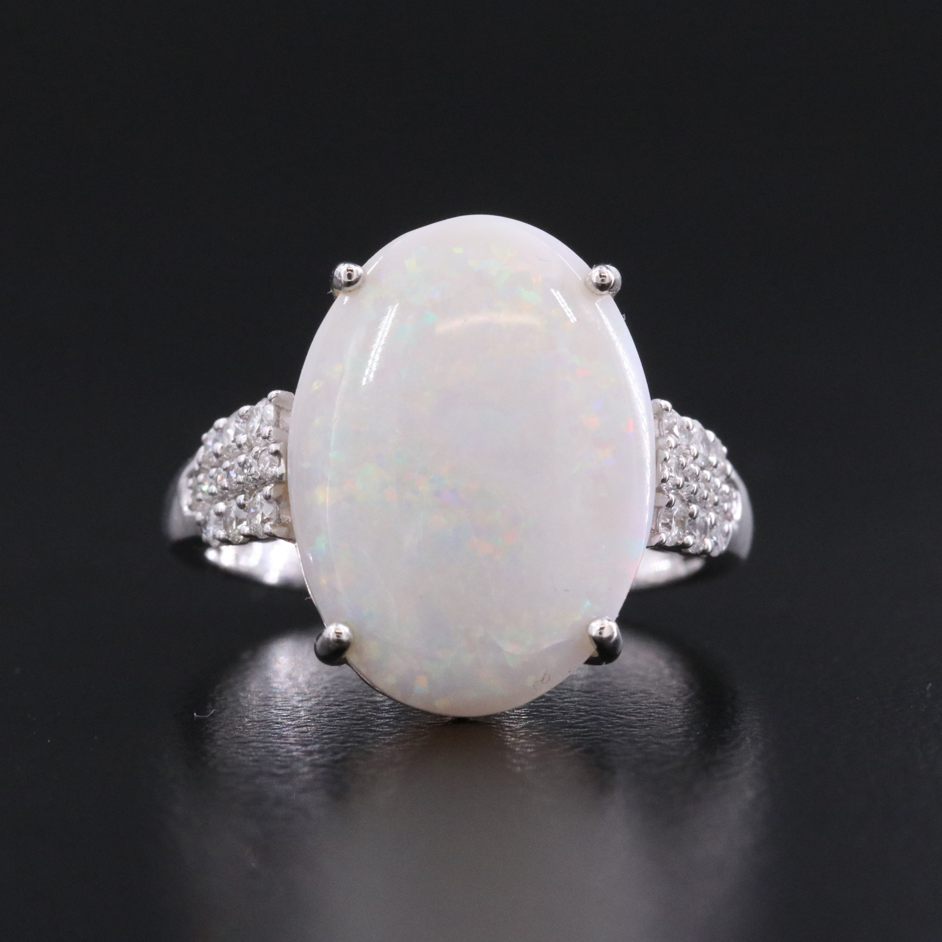 14K Opal and Diamond Ring