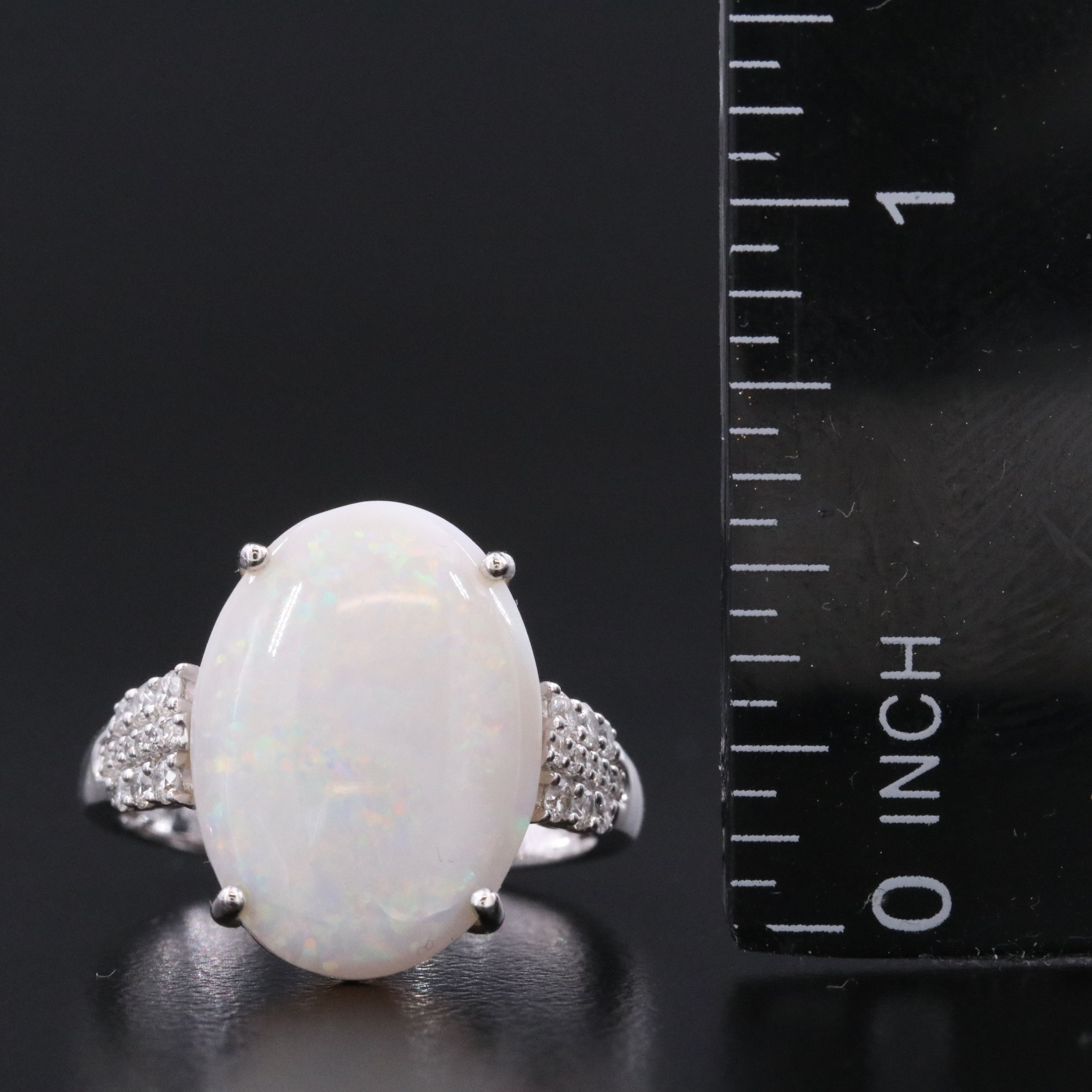 14K Opal and Diamond Ring