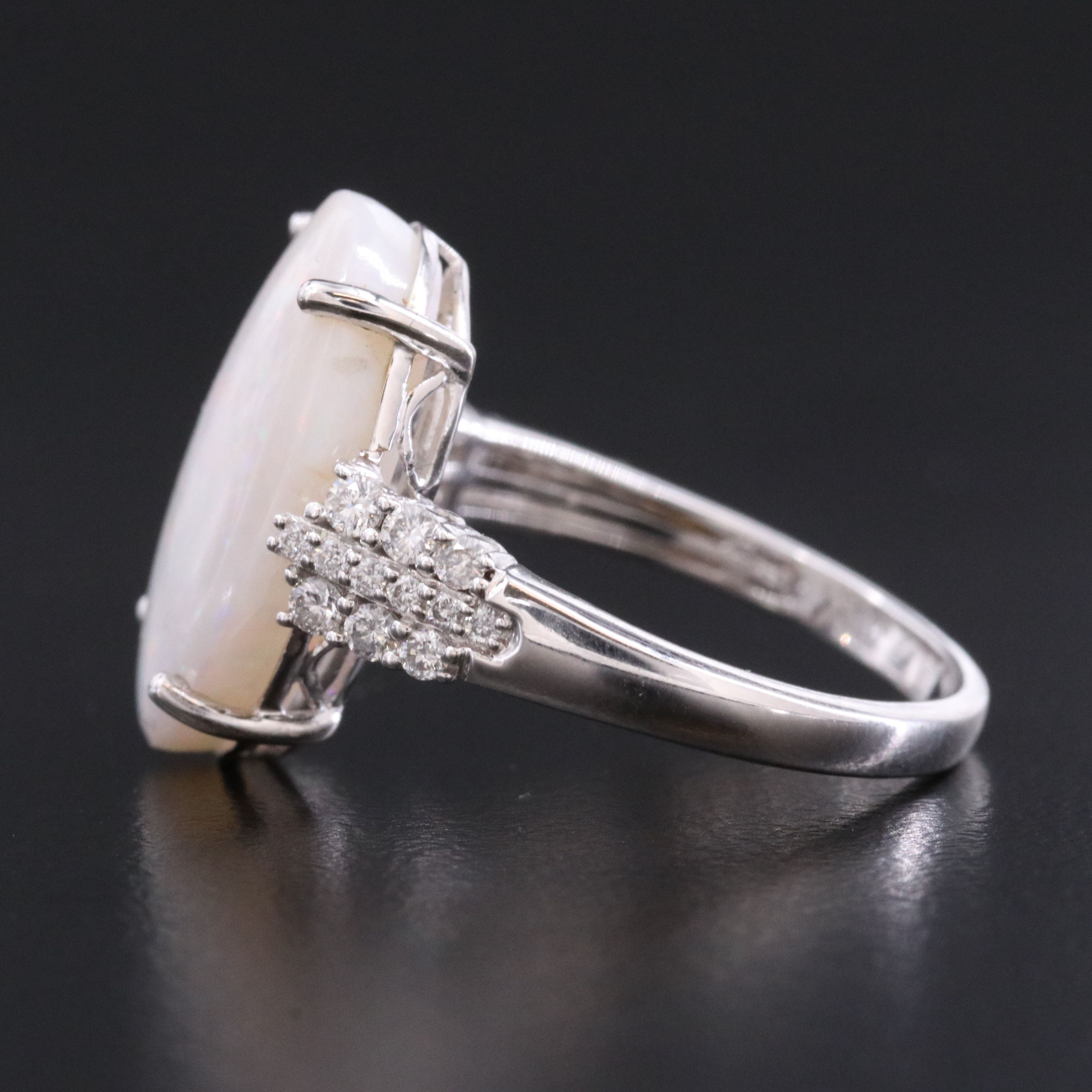 14K Opal and Diamond Ring