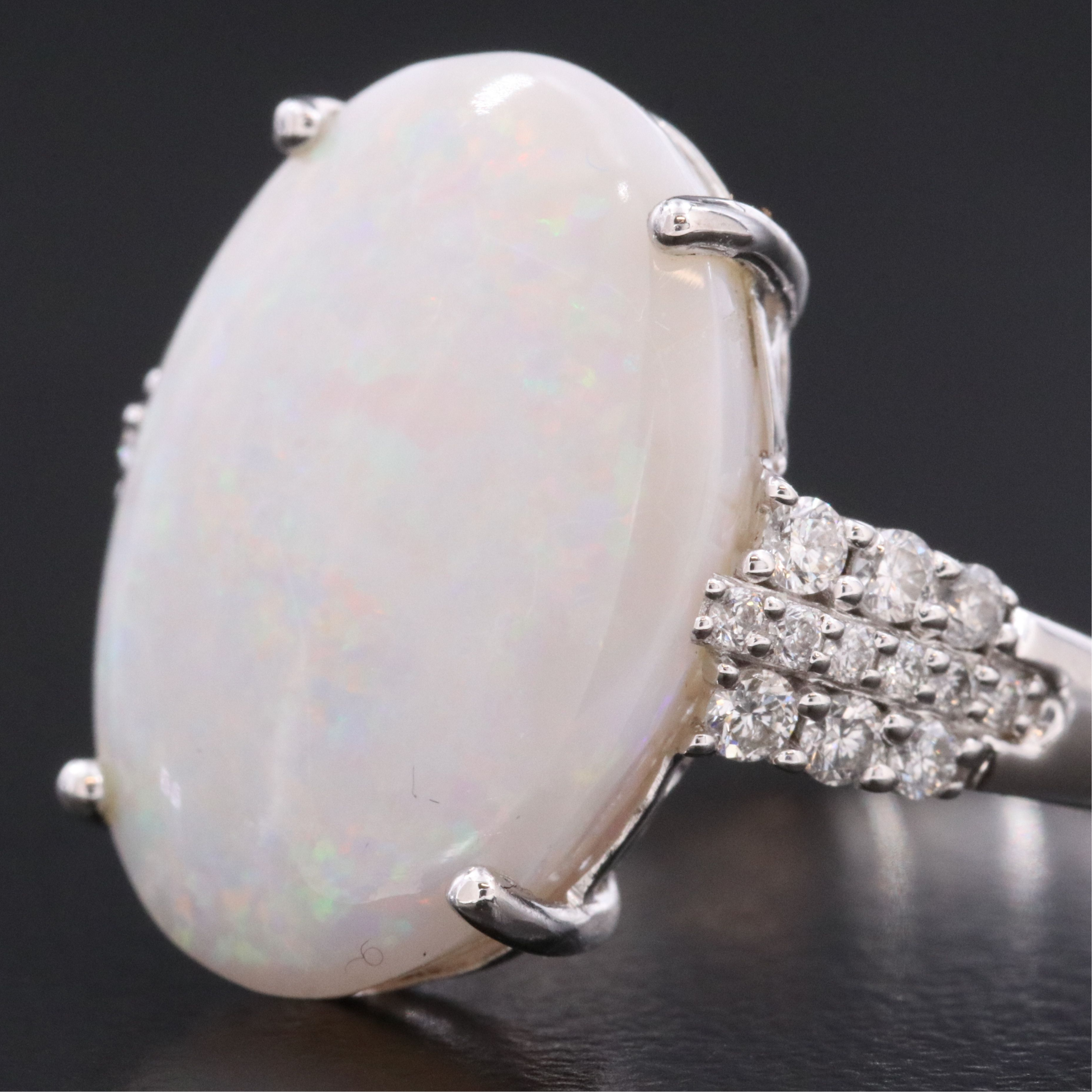 14K Opal and Diamond Ring