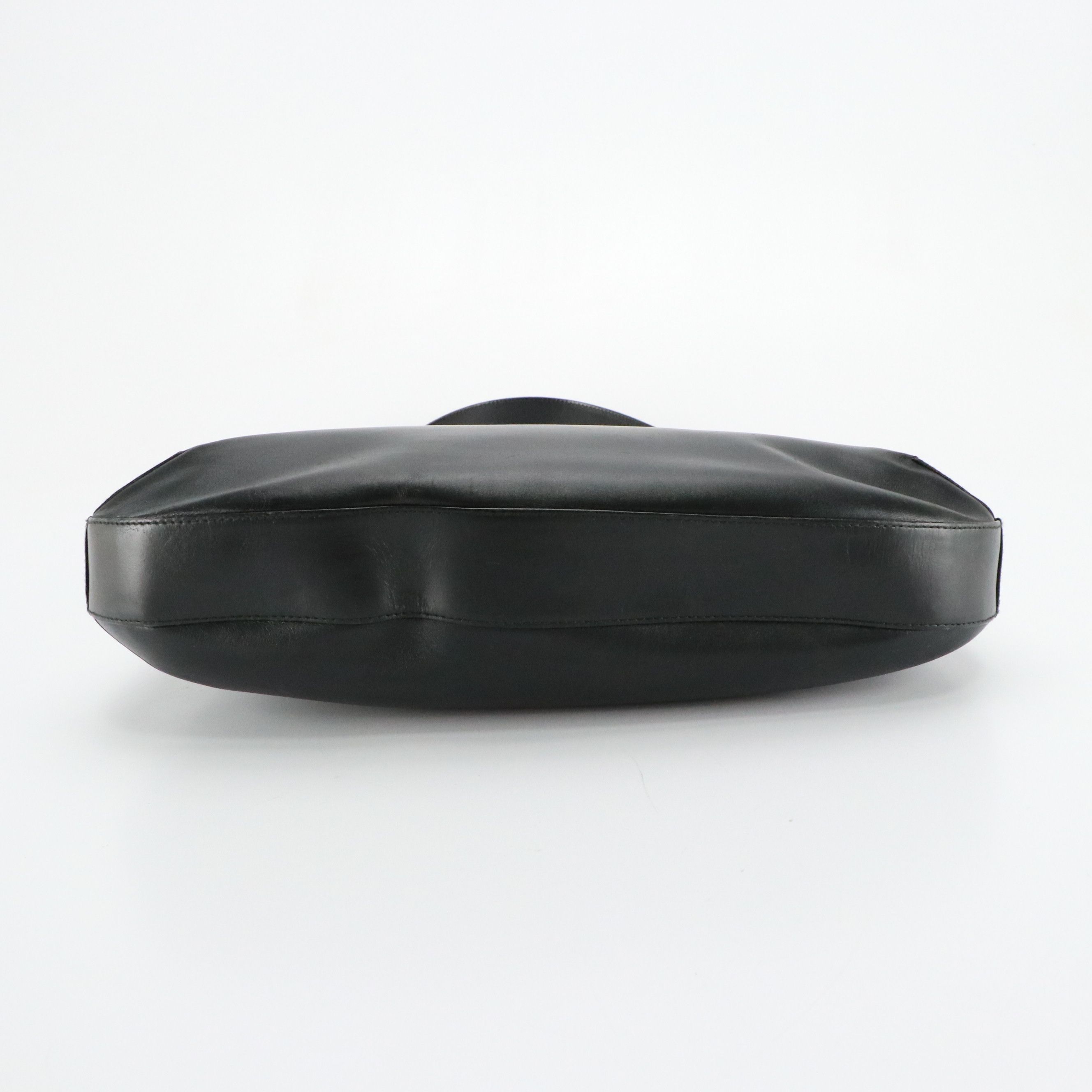 Salvatore Ferragamo Gancini Hobo Shoulder Bag in Black Calfskin Leather