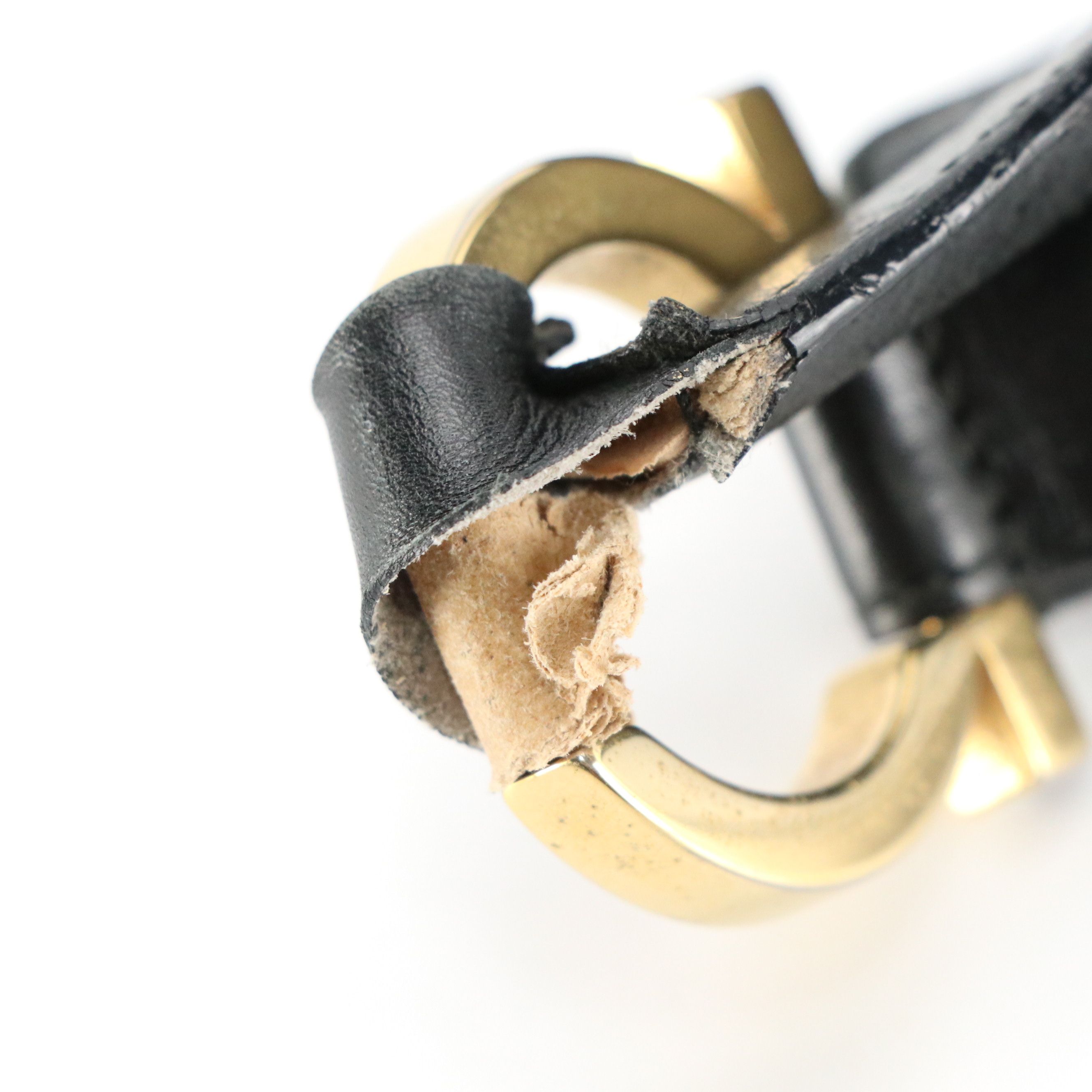 Salvatore Ferragamo Gancini Hobo Shoulder Bag in Black Calfskin Leather