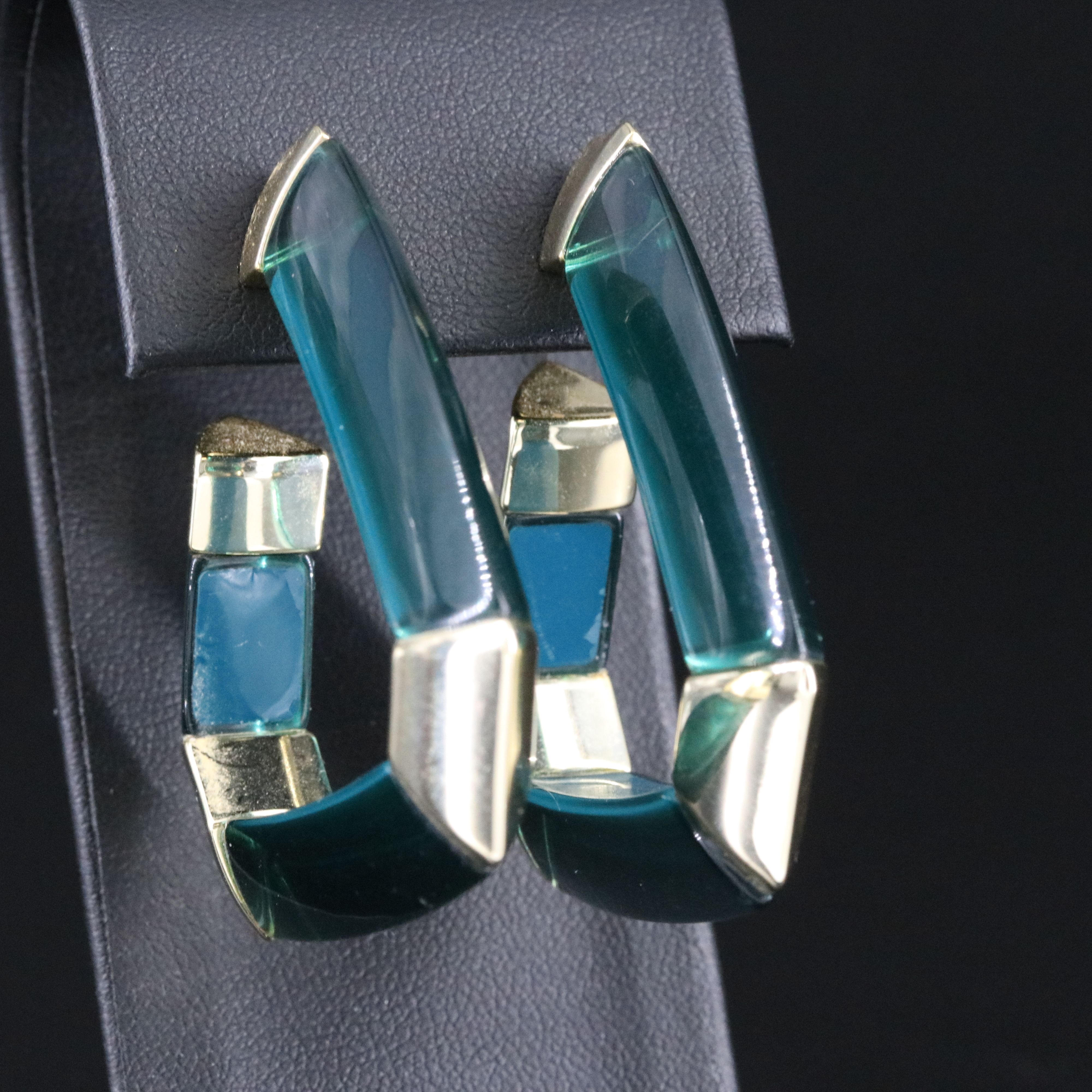 Lucite Geometric Statement Earrings