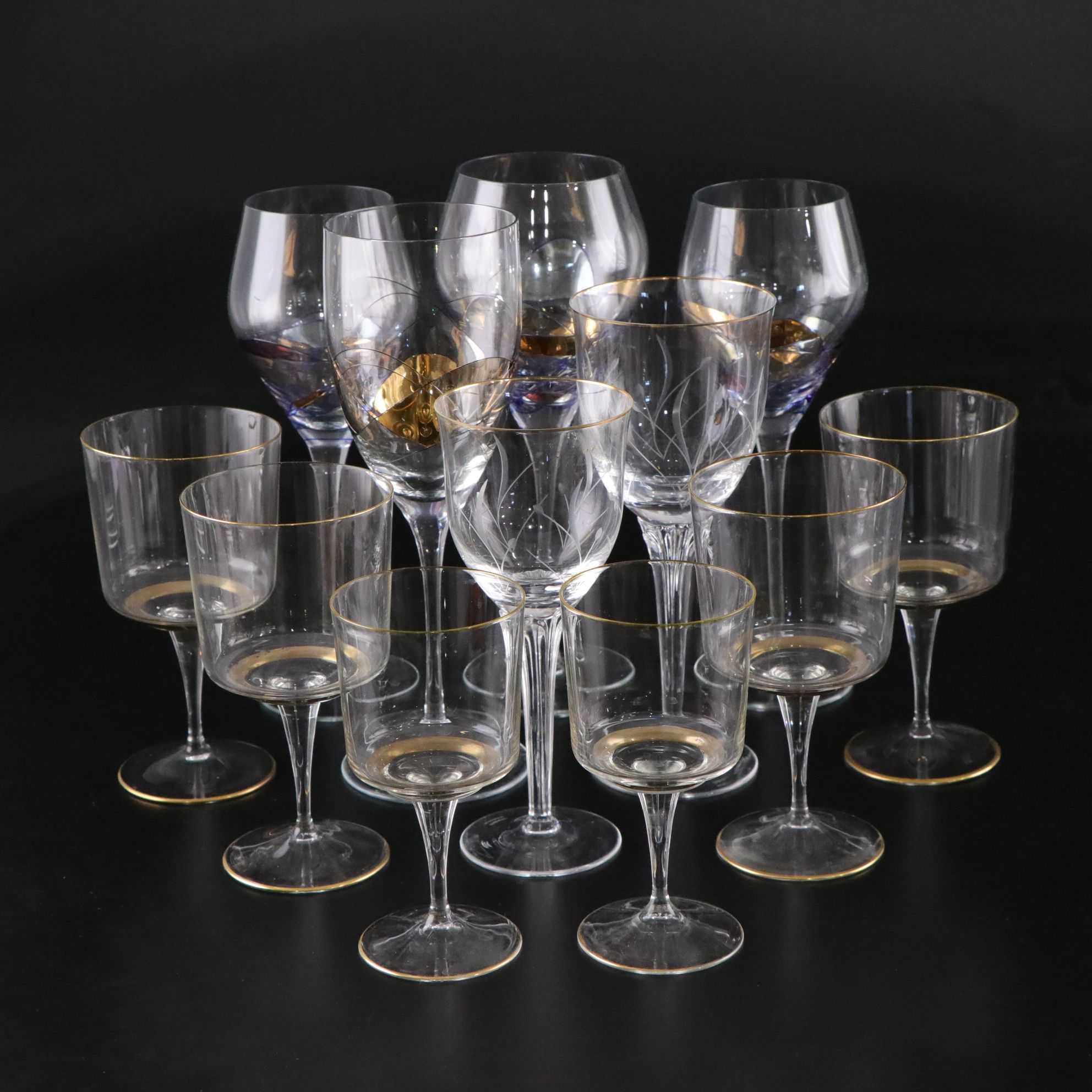 Mixed Glass Stemware, Late 20th to 21st Century