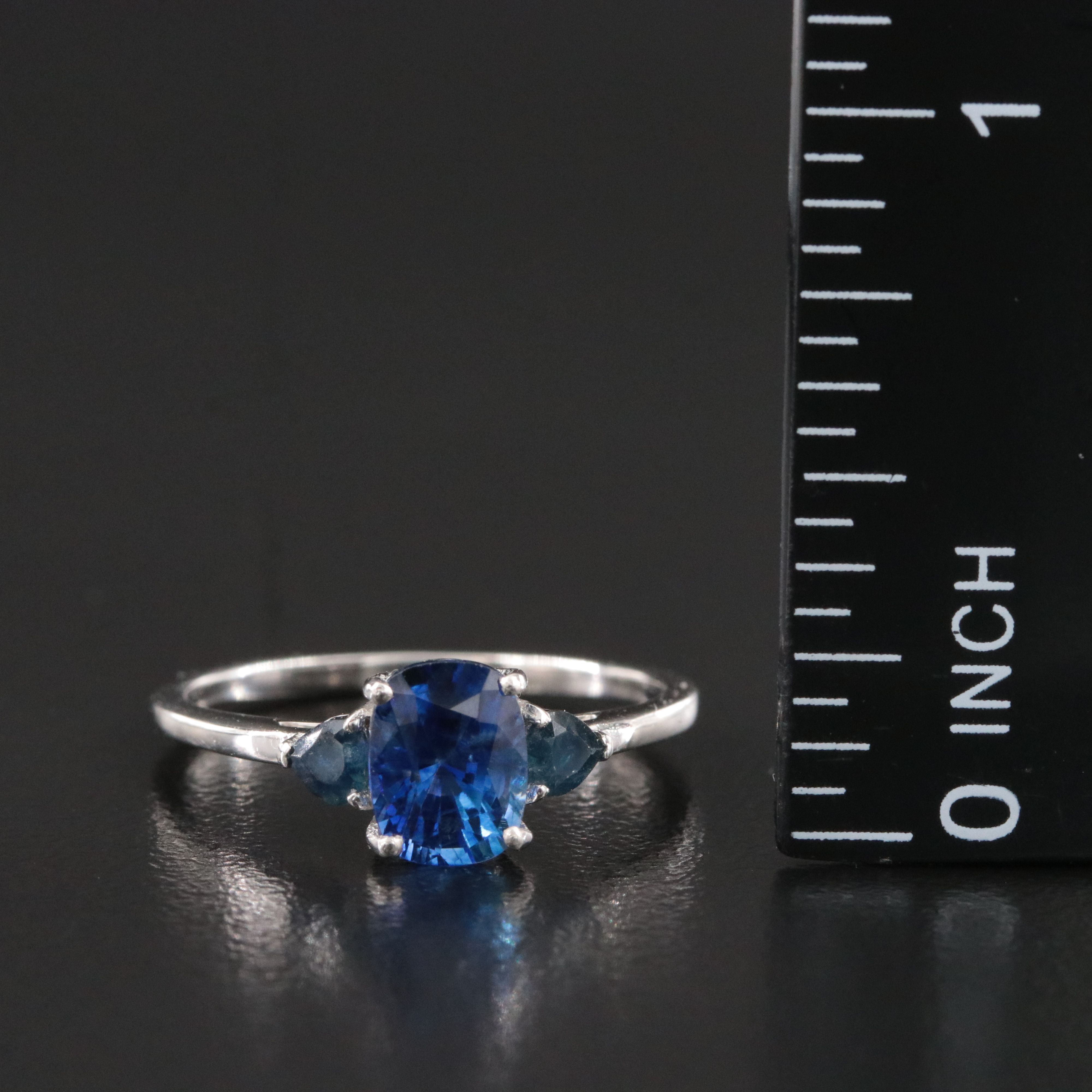 Platinum Sapphire Ring with 1.69 CT Center