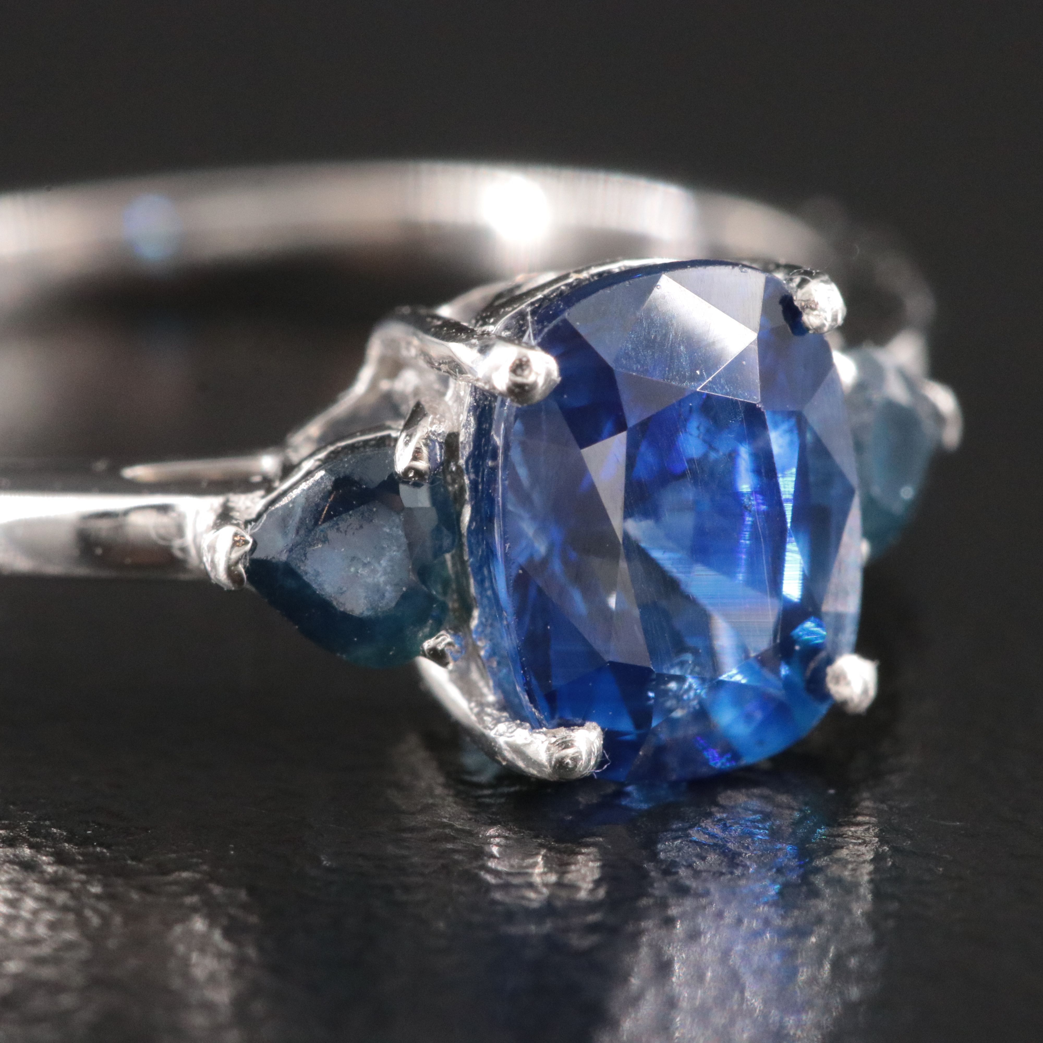 Platinum Sapphire Ring with 1.69 CT Center