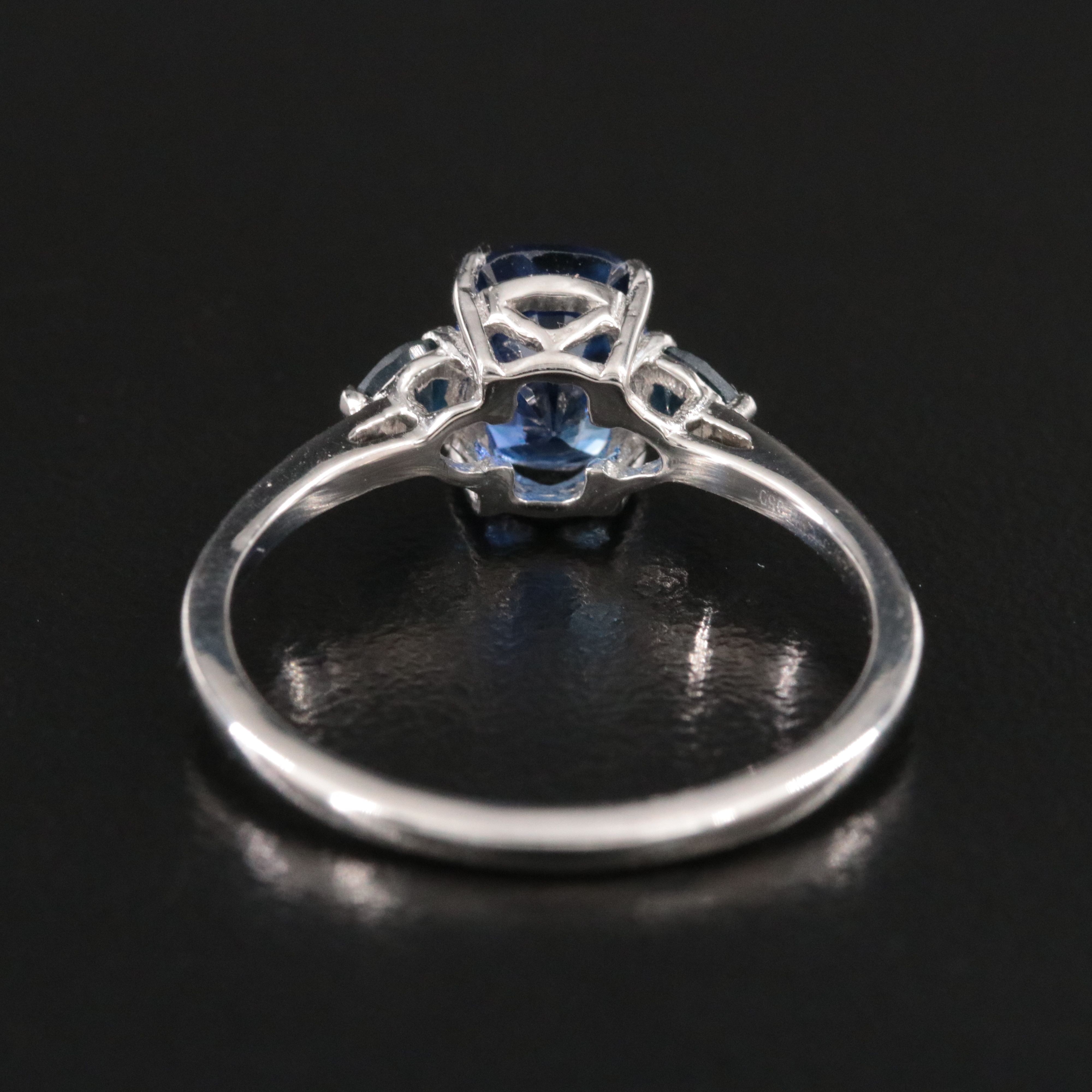 Platinum Sapphire Ring with 1.69 CT Center