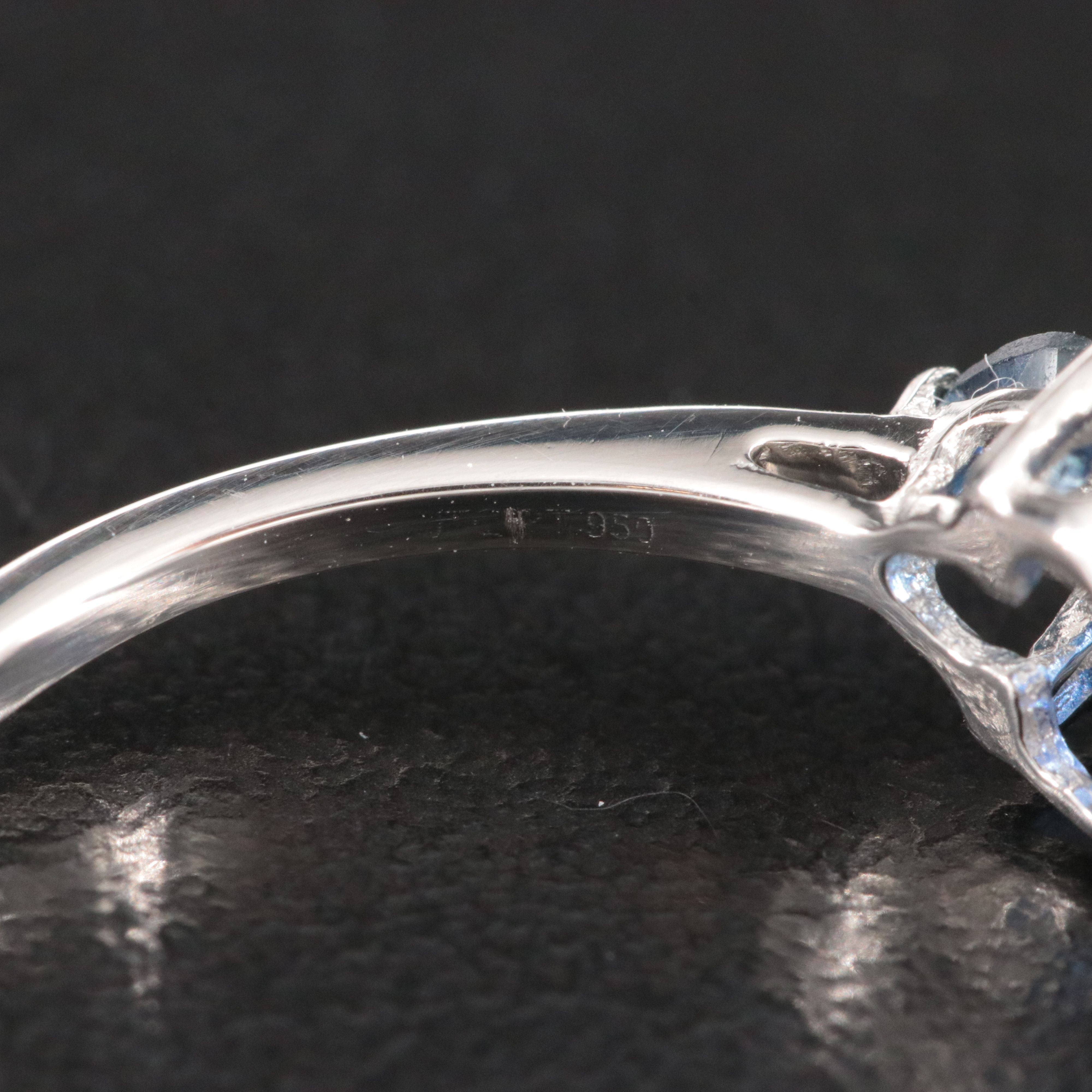 Platinum Sapphire Ring with 1.69 CT Center