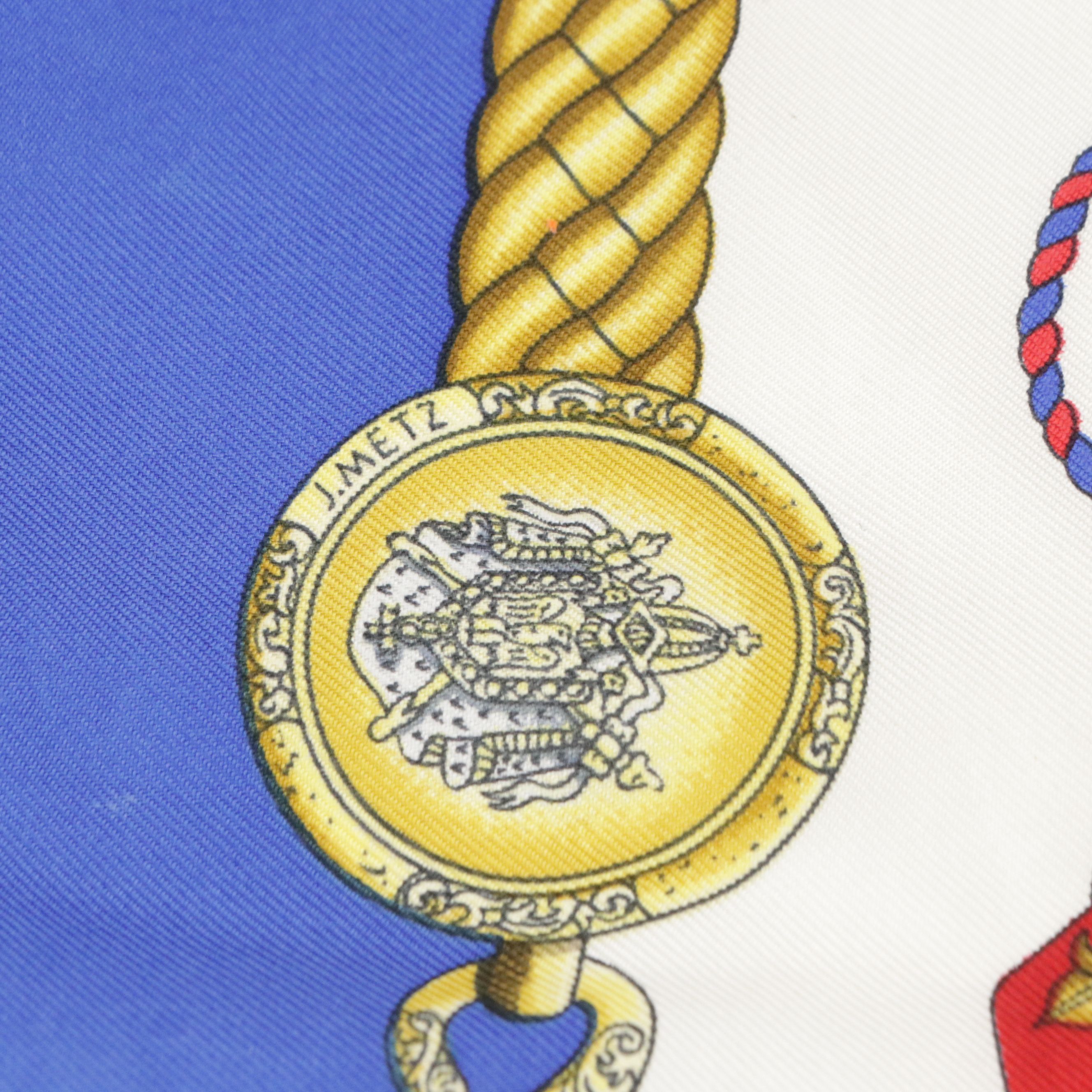 Hermès "Les Tambours" Scarf 90 in Silk Twill