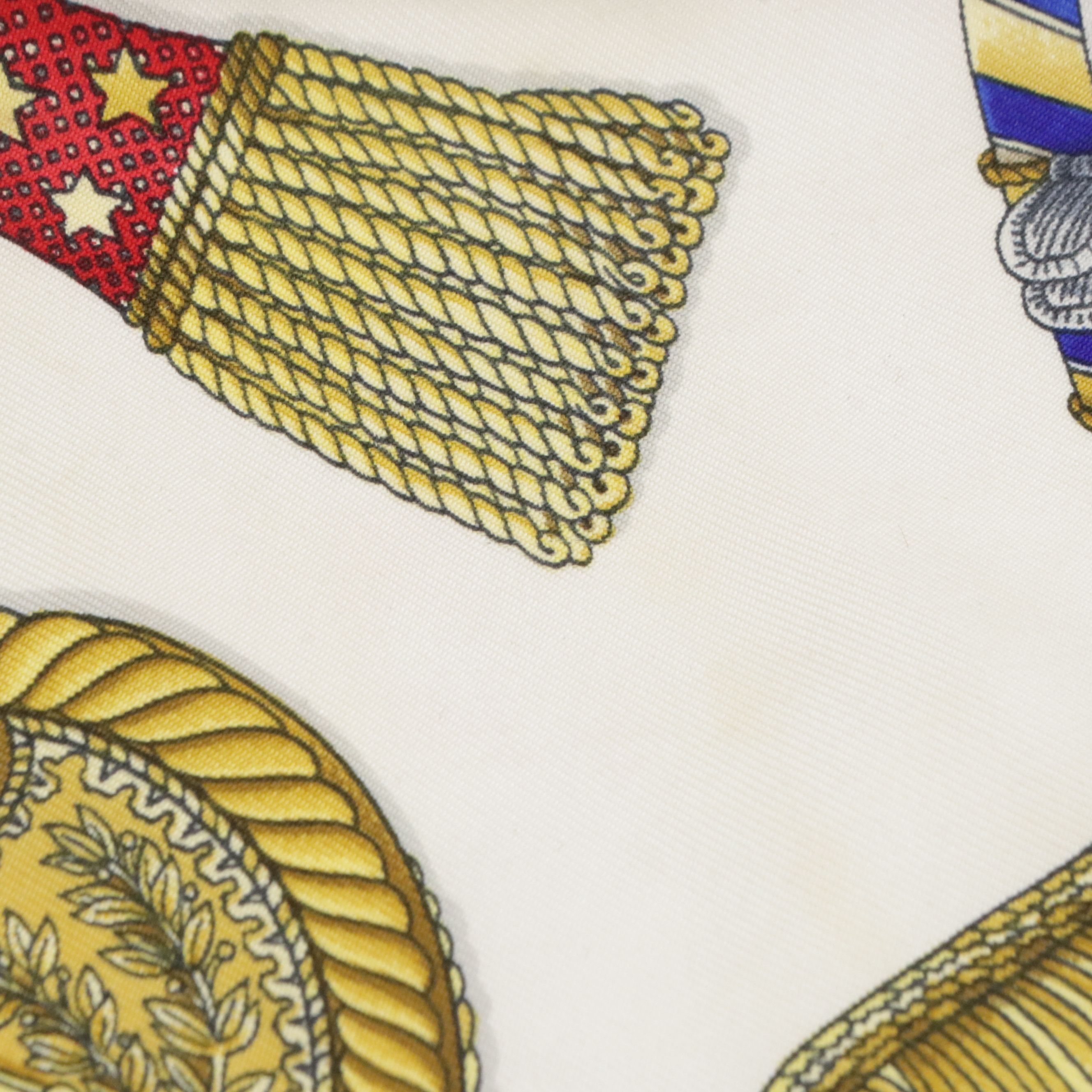 Hermès "Les Tambours" Scarf 90 in Silk Twill