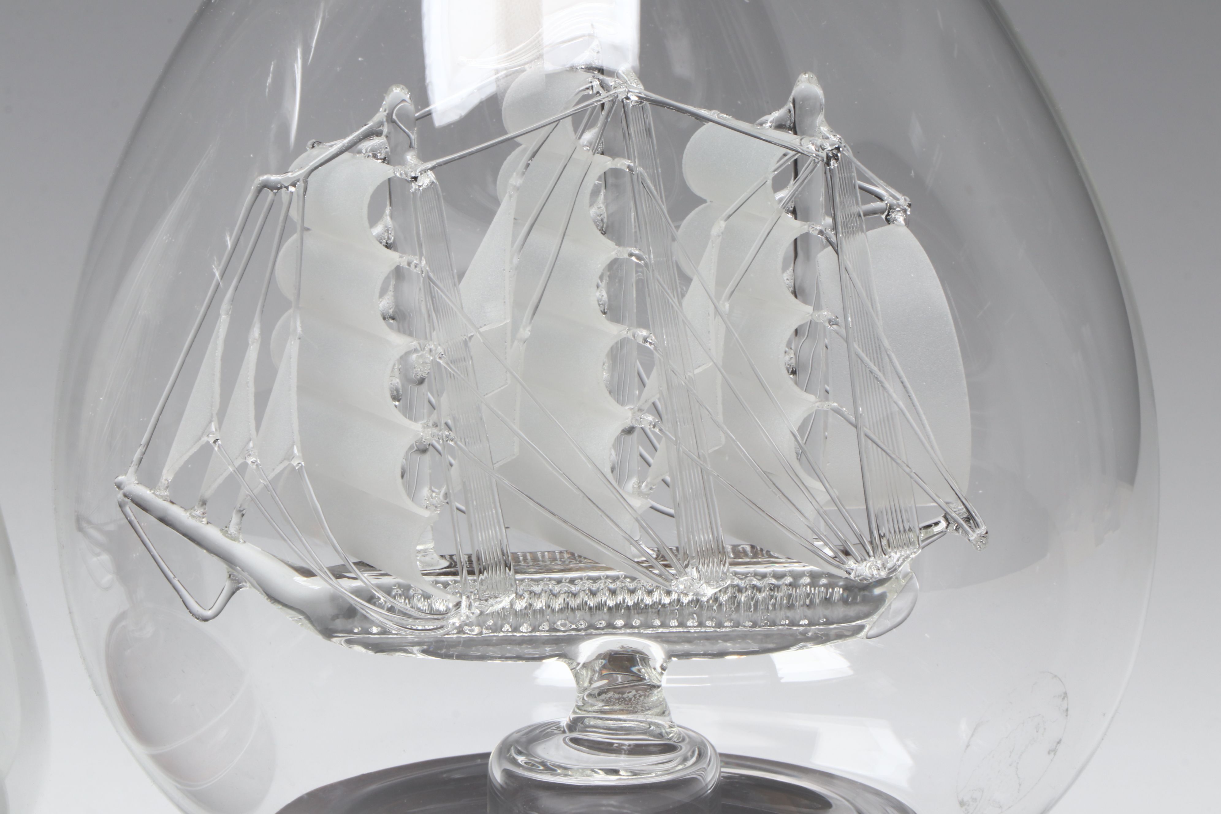 "America's Cup Racer," "Velero," and More Ship in a Bottle Glass Models