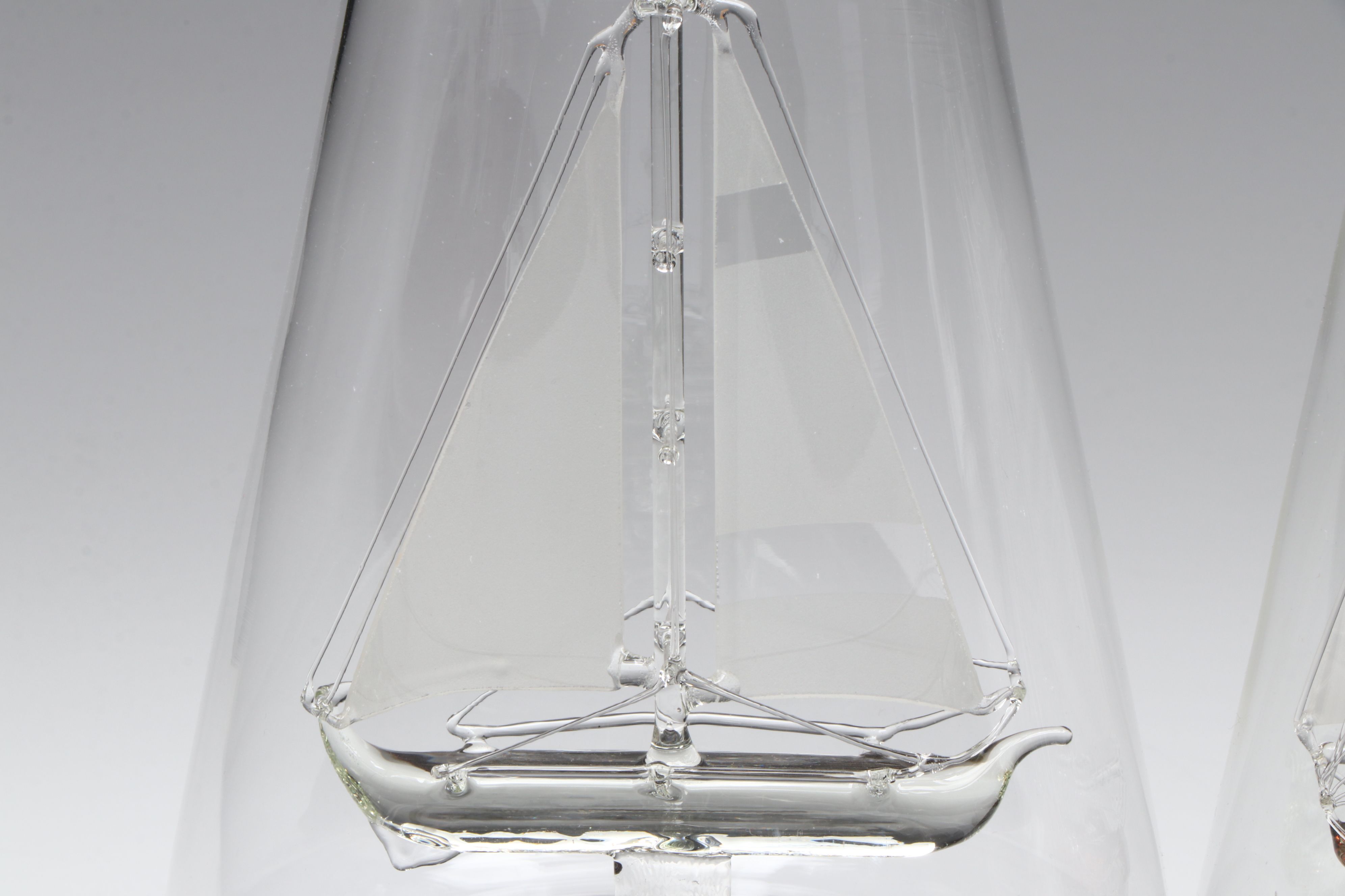 "America's Cup Racer," "Velero," and More Ship in a Bottle Glass Models