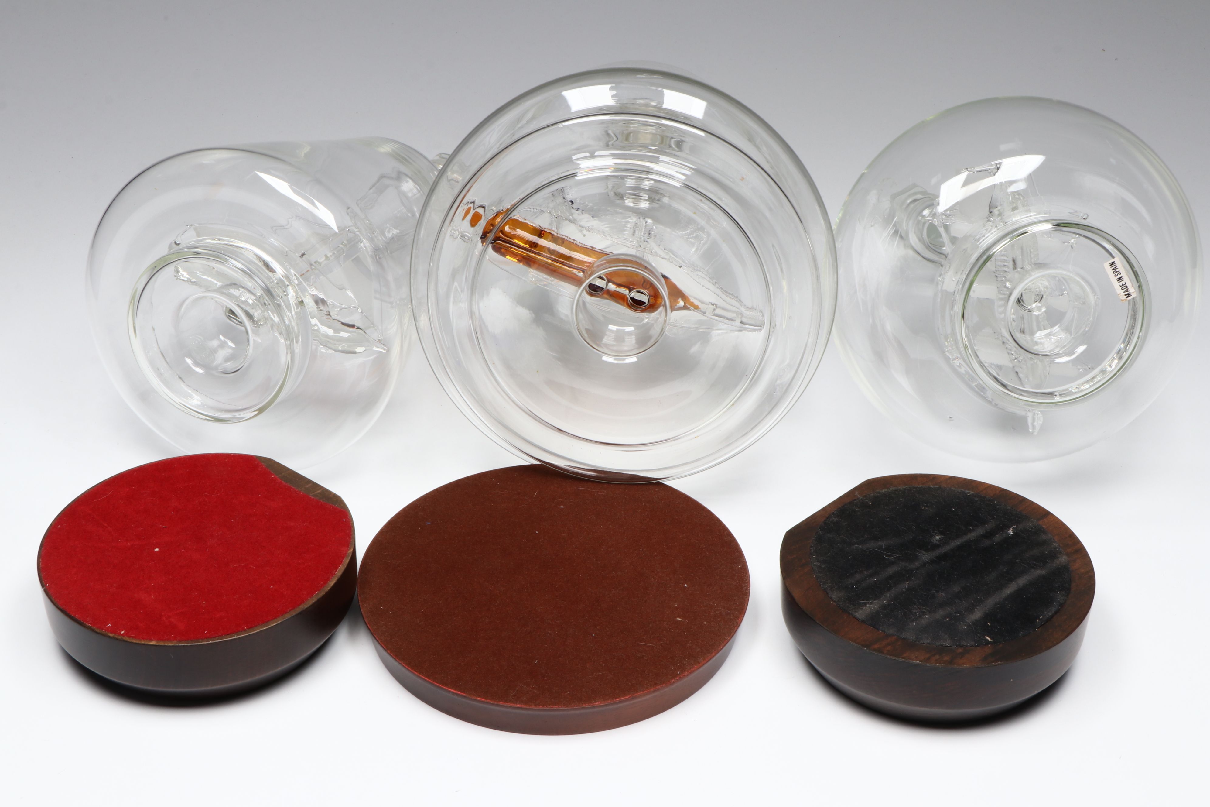 "America's Cup Racer," "Velero," and More Ship in a Bottle Glass Models