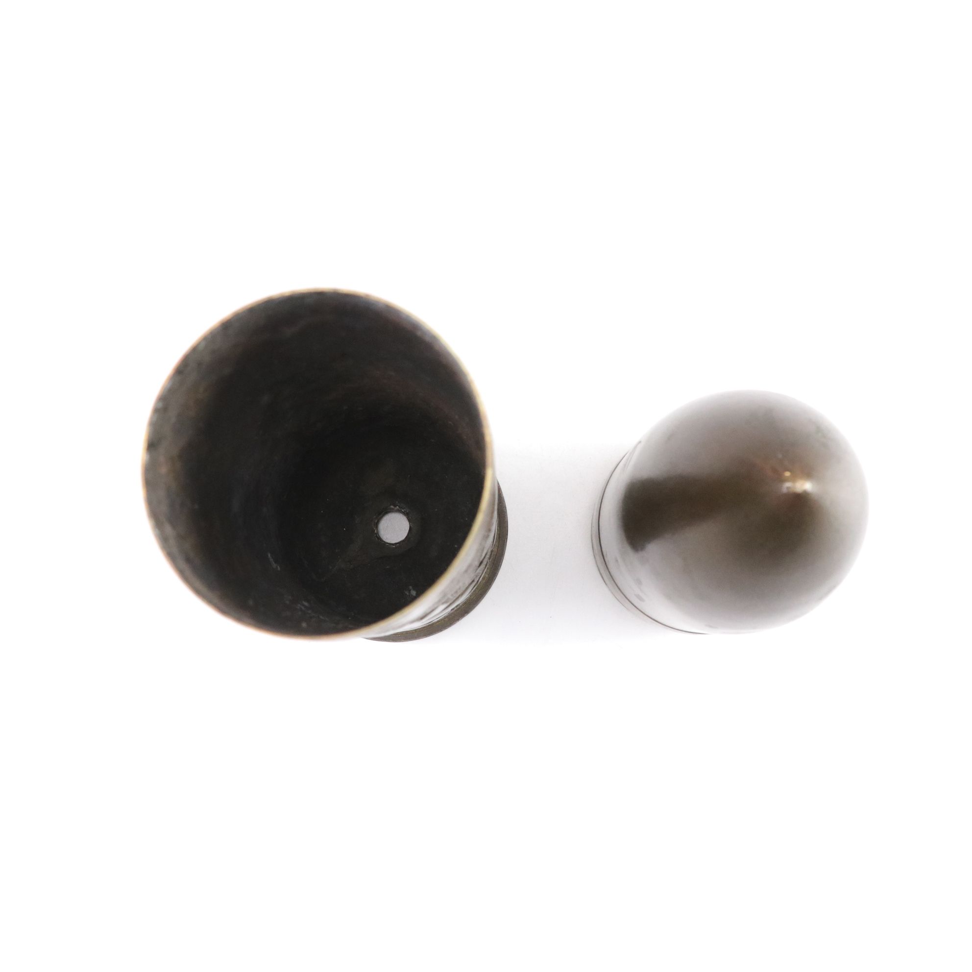 WWI and WWII Trench Art with Embossed Cat and Pig Motif