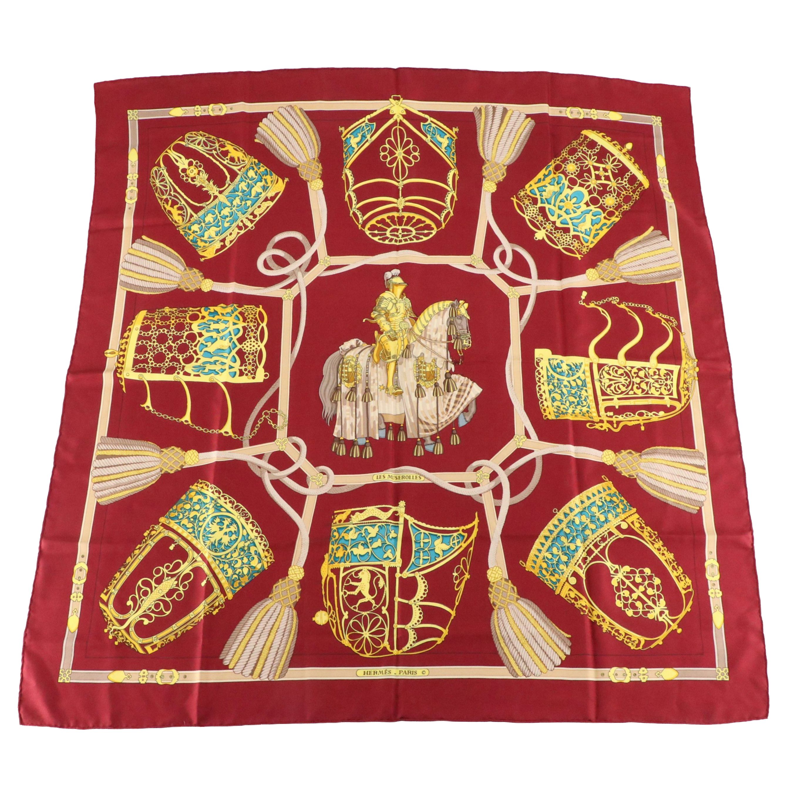 Hermès "Les Muserolles" Silk Twill Scarf 90