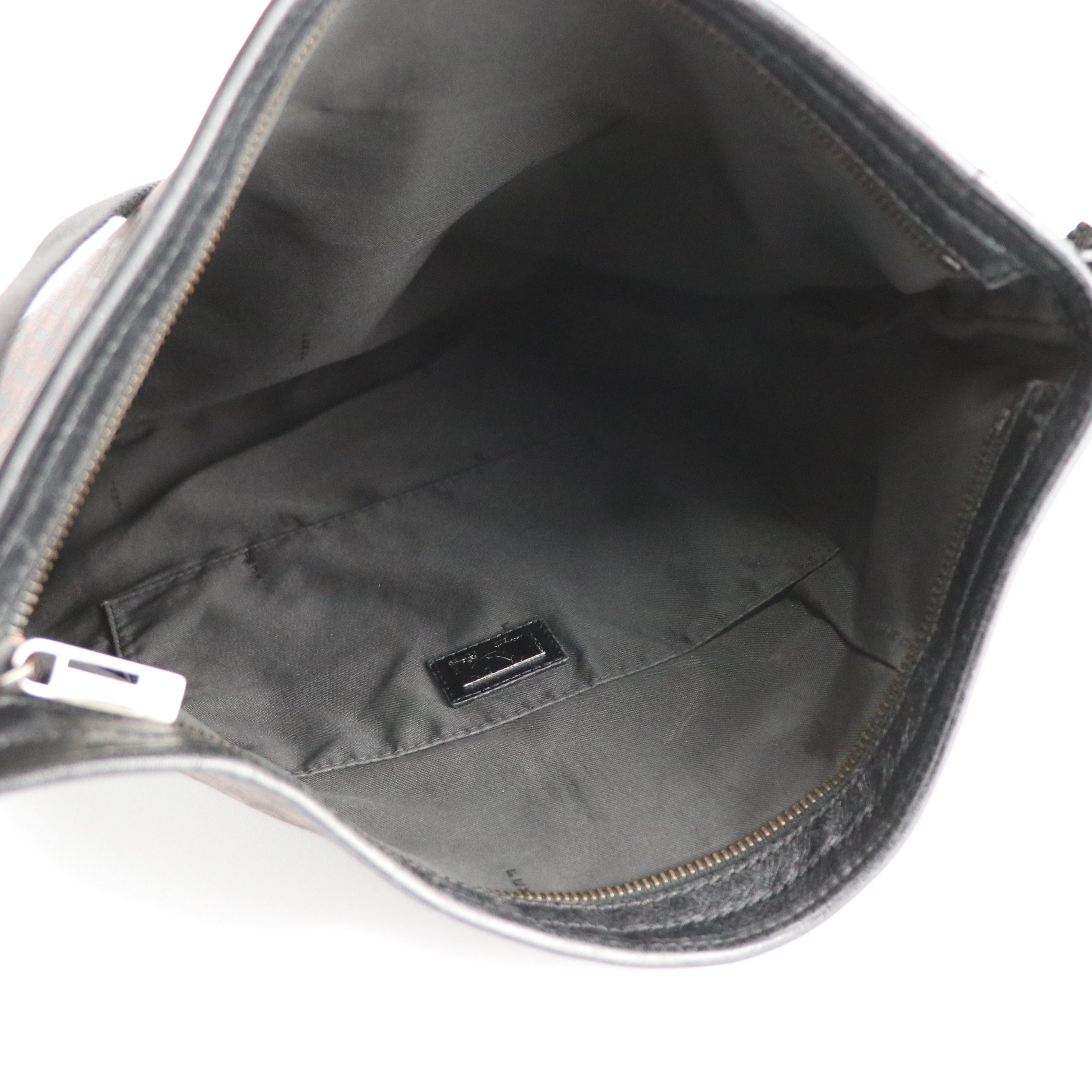 Fendi FF Zucchino Jacquard and Leather Large Crossbody Bag