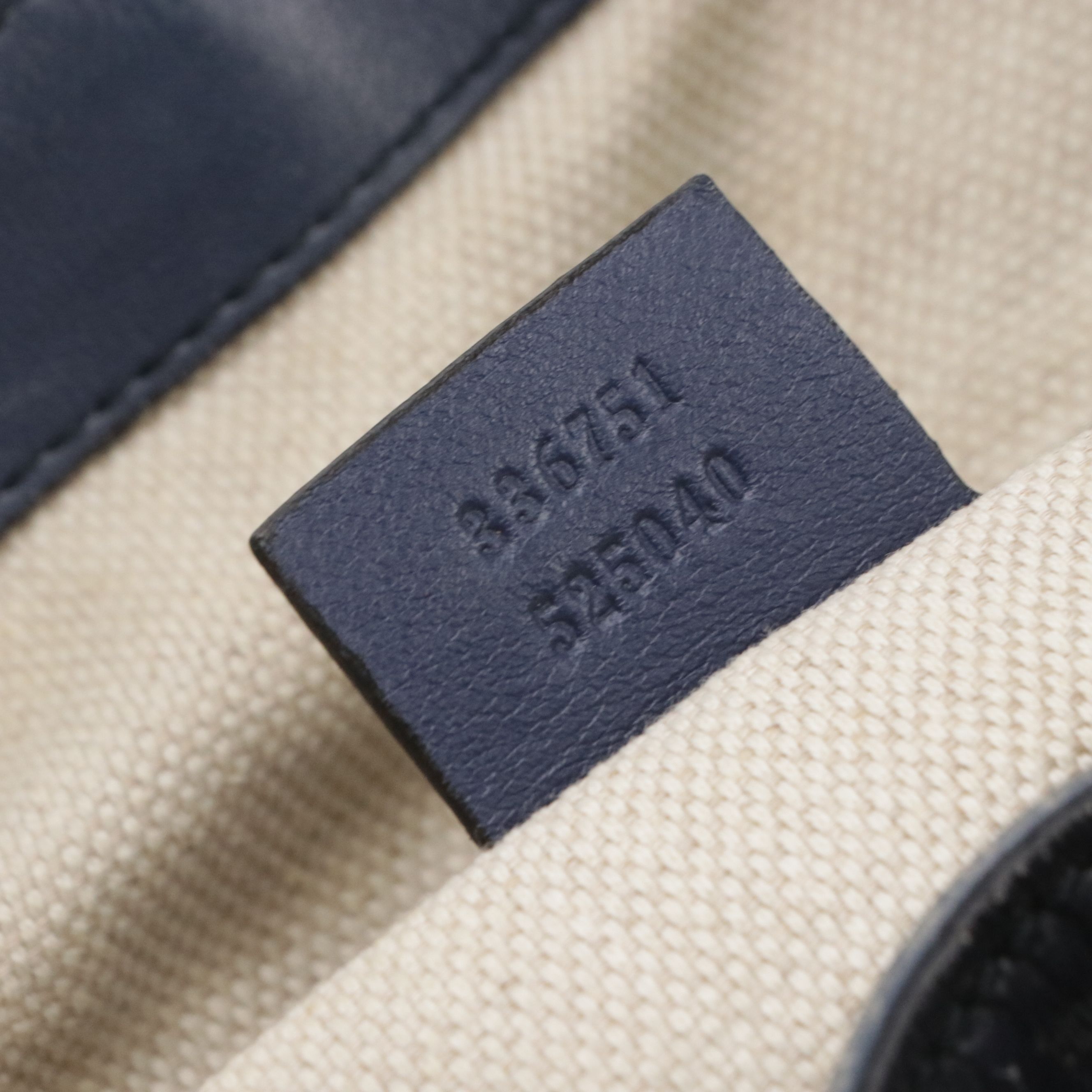 Gucci Small Soho Tassel Two-Way Tote Bag in Dark Blue Patent Leather