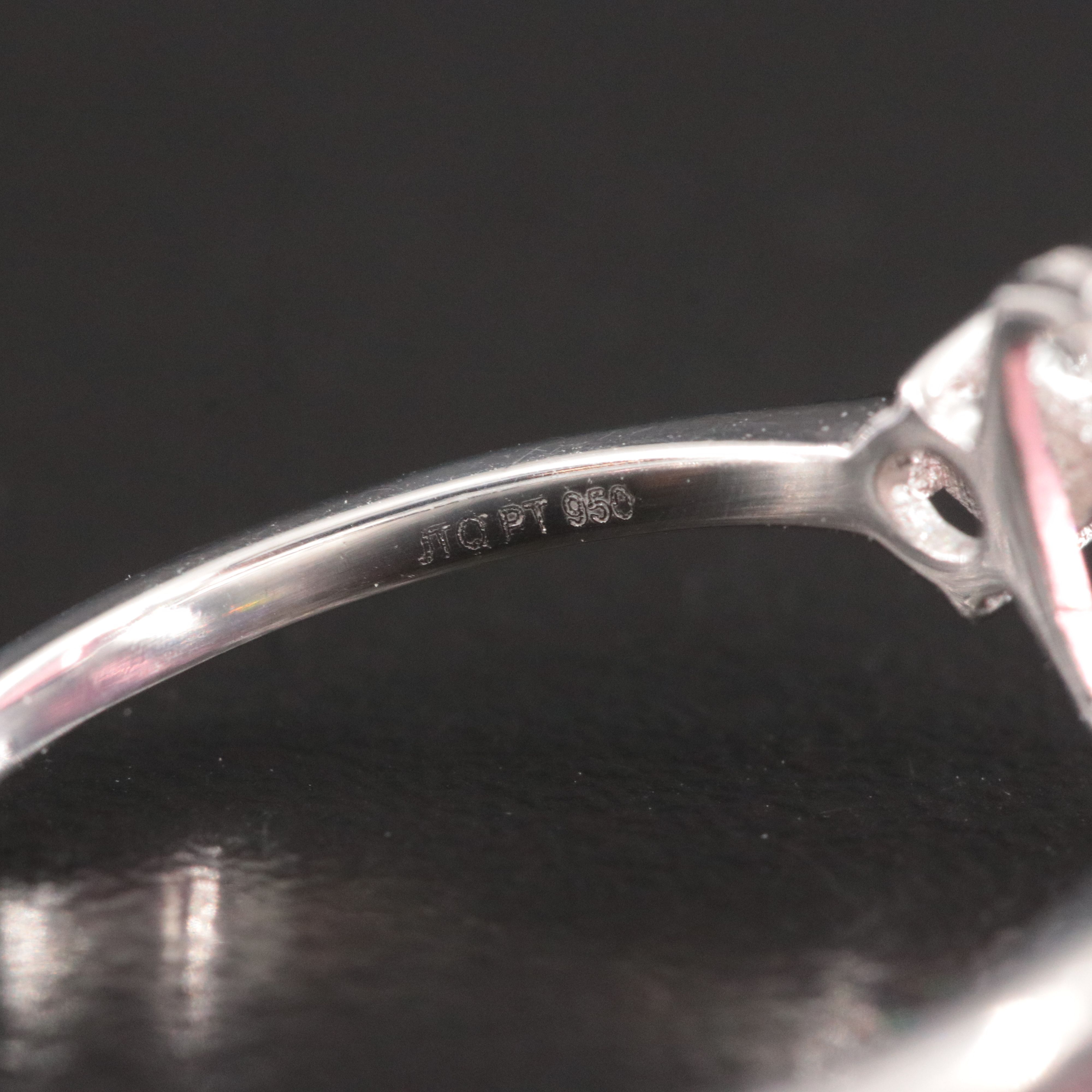 Platinum Pink Tourmaline and Zircon Ring