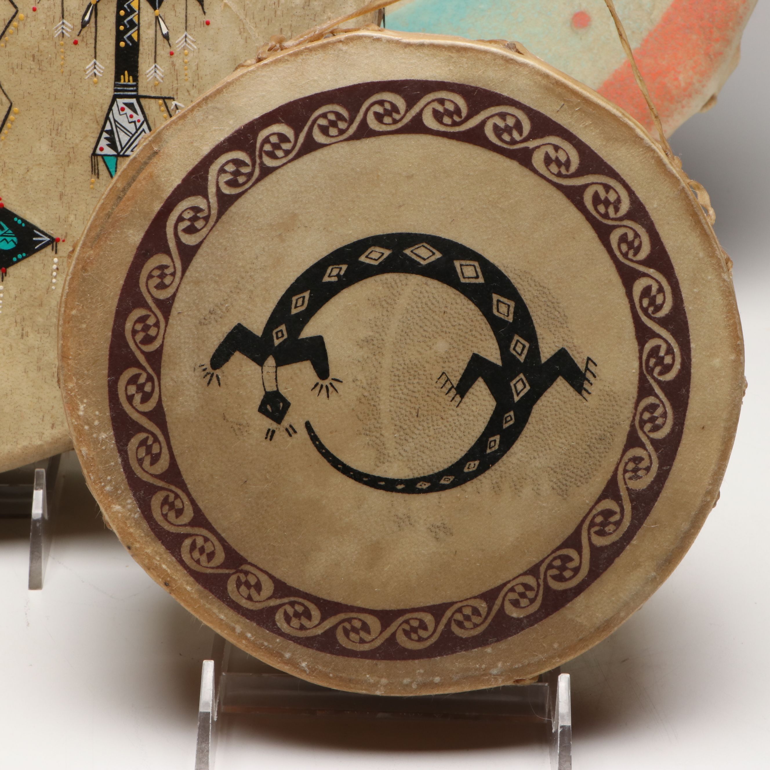 Native American Hand-Painted Souvenir Hand Drums
