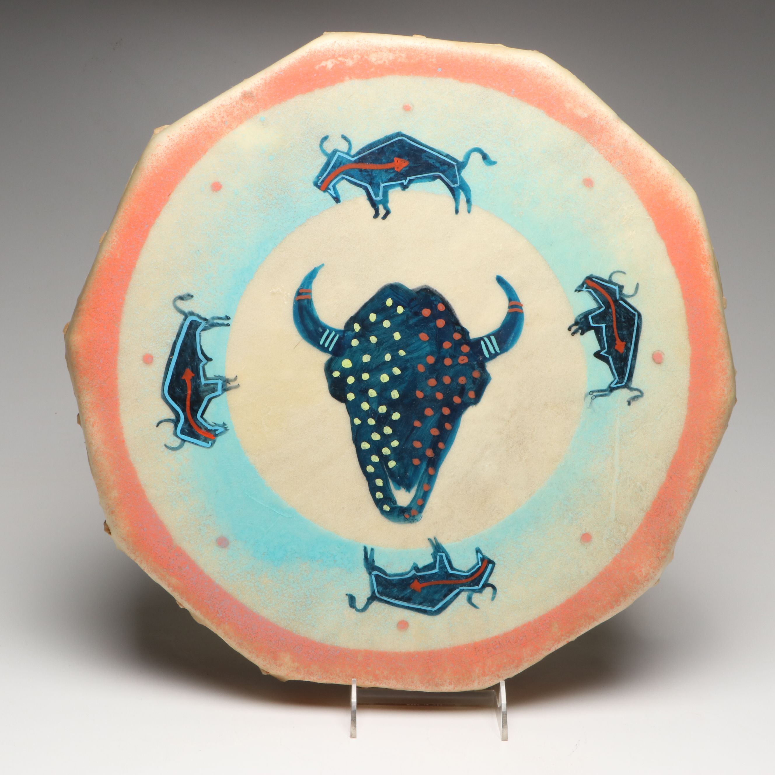 Native American Hand-Painted Souvenir Hand Drums